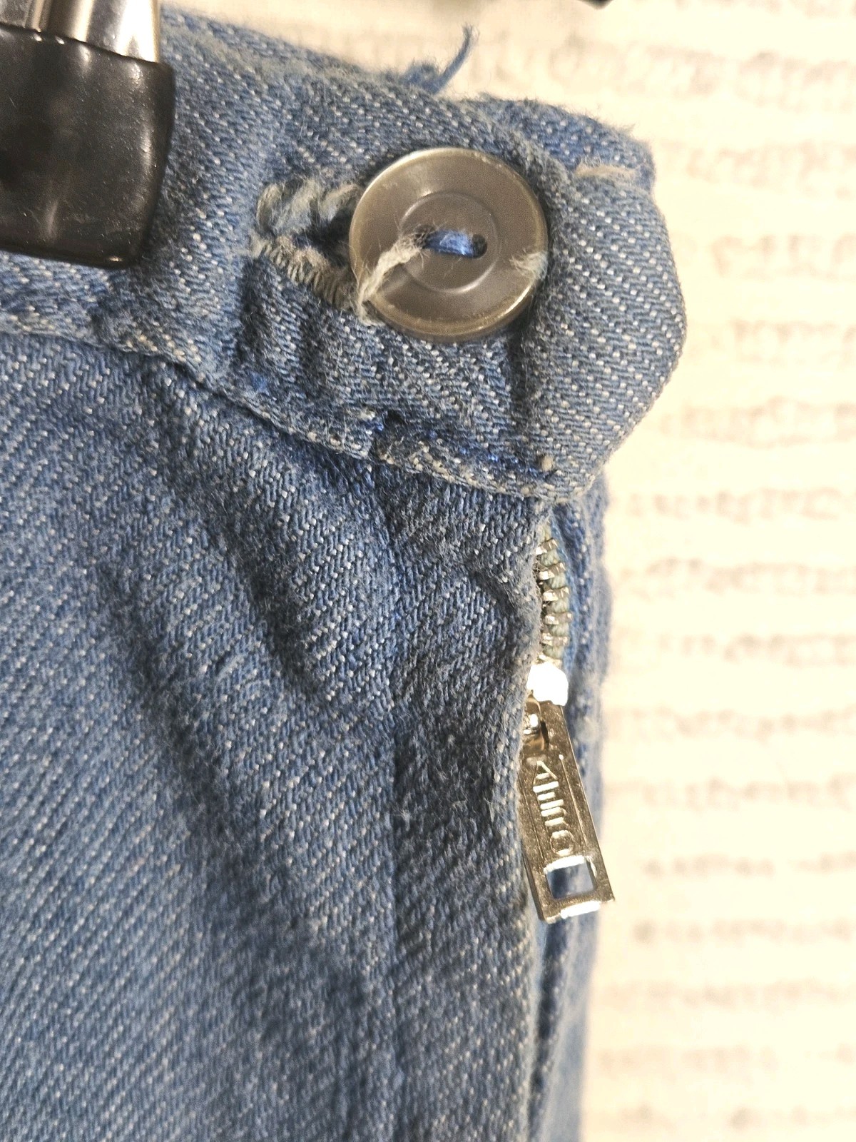 Vintage 1960s Side Zip Jeans Denim Pedal Pusher 25w Metal Zip No Pockets Worn