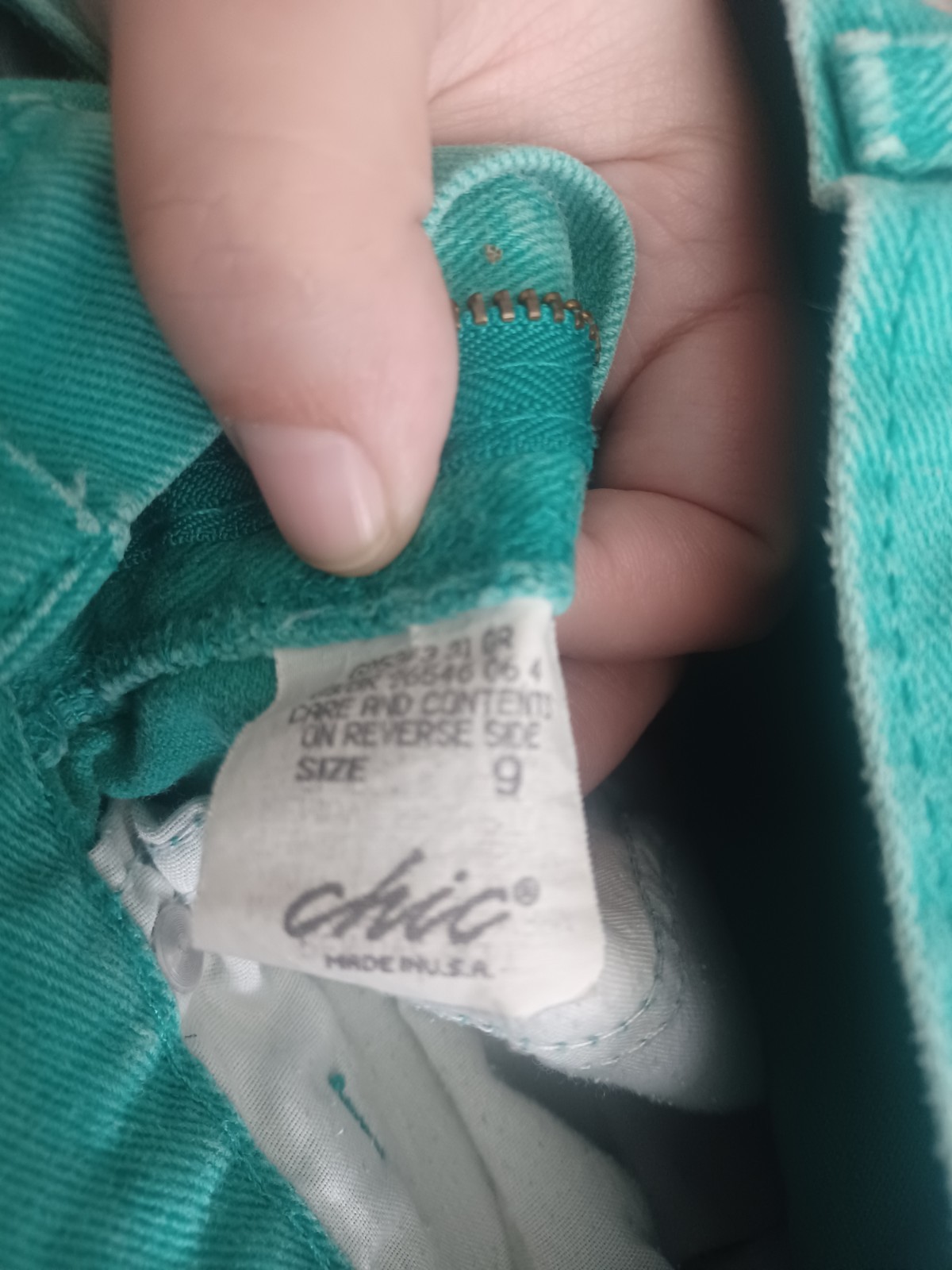 Chic Vintage Teal Cotton High Waist Shorts Size 9 1990s Casual
