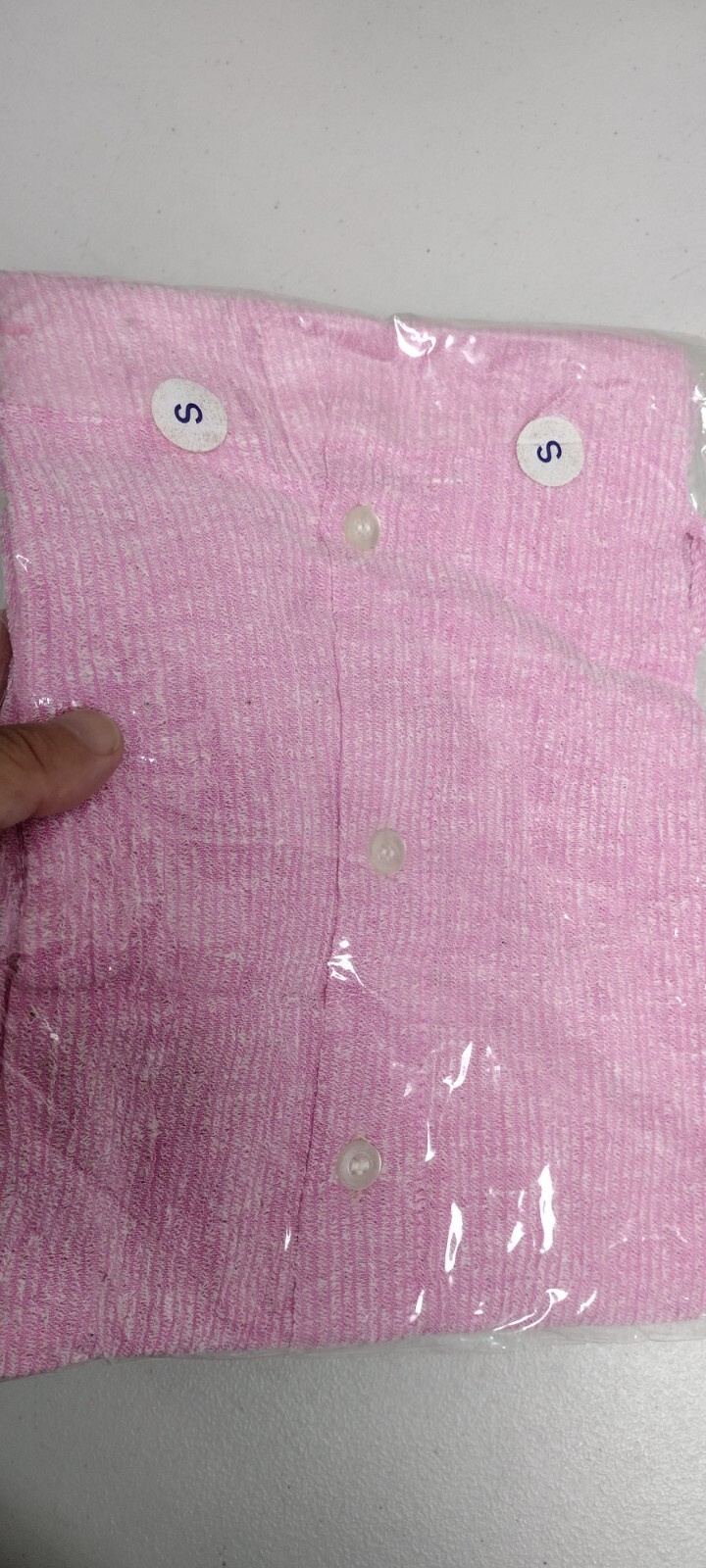 1970s Lavender Shirt Crinkle India Cotton Butterfly Hippie Boho Caftan S/M