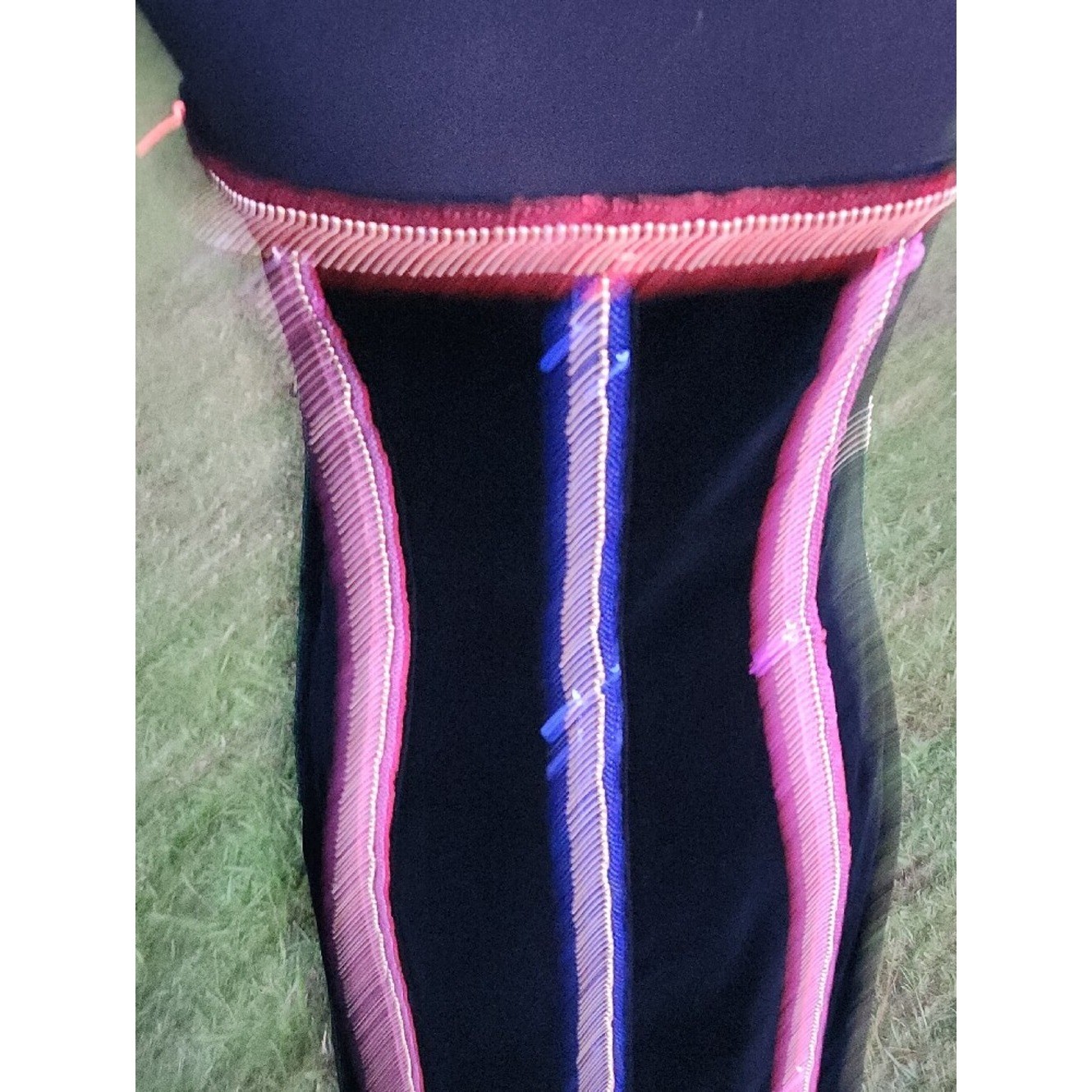 VTG Escada Black Velvet Strapless Dress with Pink Green Blue SEQUIN Gold BEAD M.