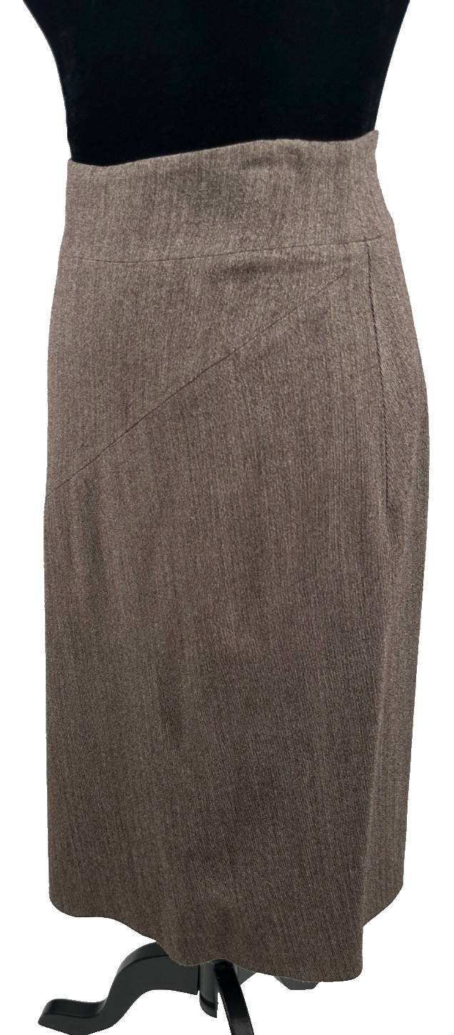 Gianni Versace Genny Womens A-Line Skirt Suit Size 42 Brown Tweed Wool Italy