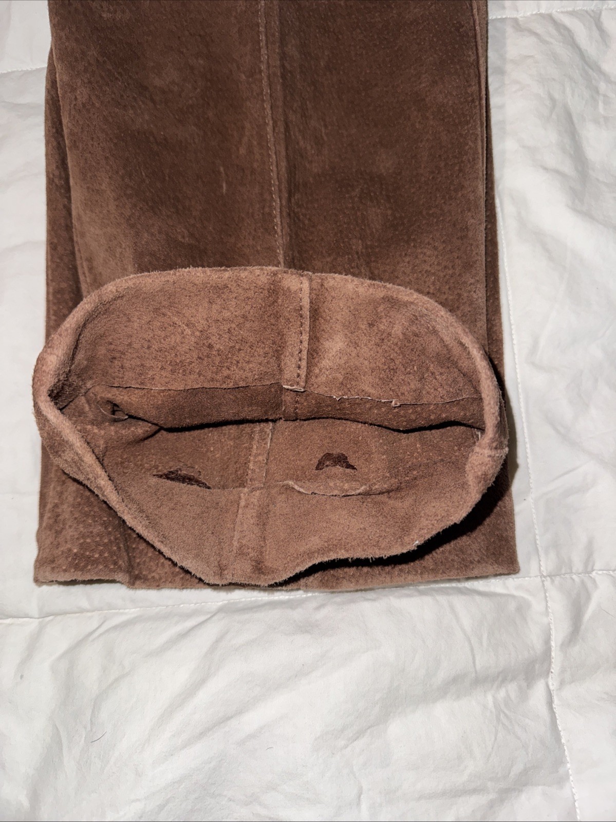 VTG Suede Leather Pants Women’s Brown High Rise Straight Leg Rodeo Sz M 10 *READ