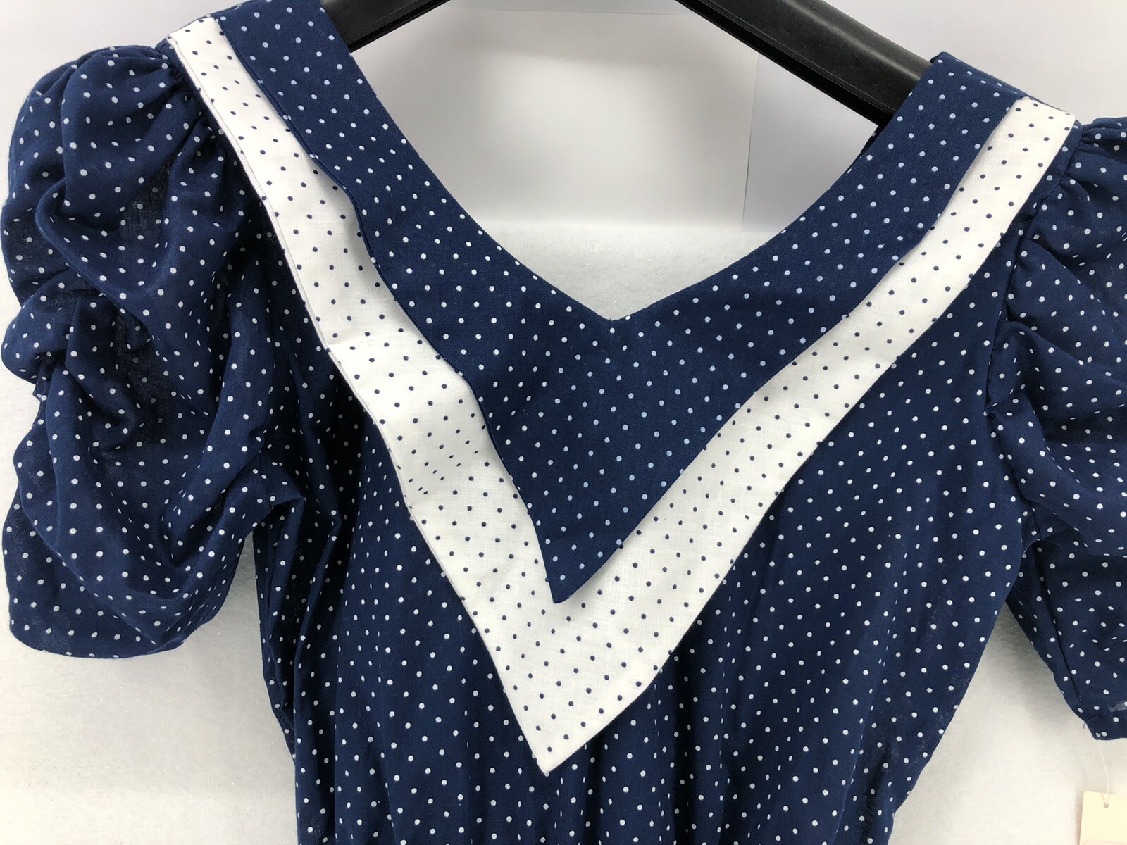 Vtg D. B. A. – L.A. Dress Womens Size 7 Polka Dot with Belt NWT