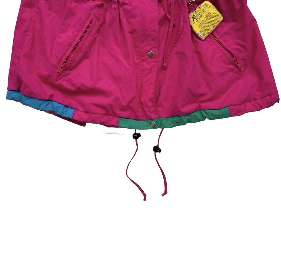 Awesome! VINTAGE Obermeyer Ski Jacket Pink Colorblock 80s Retro Size 10 L/XL