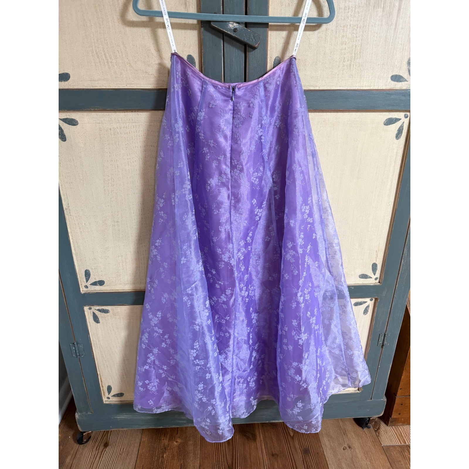 Zum Zum Niki Livas Vintage Lavender Floral Organza Maxi Skirt Fairy Size 5-6
