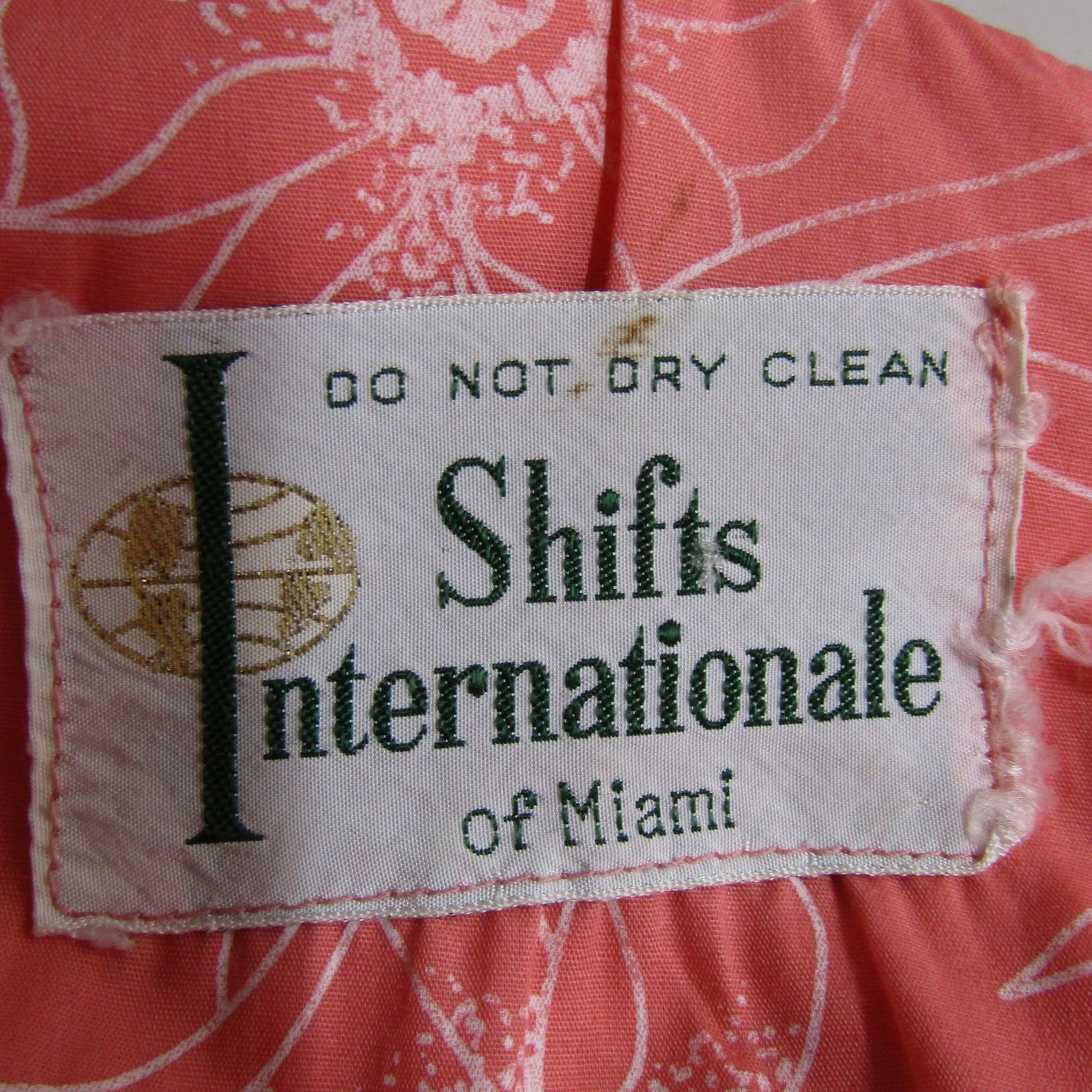 VTG 60s 70s MOD Floral Coral Pink Retro Tropical Mad Men Shift Summer Dress S M