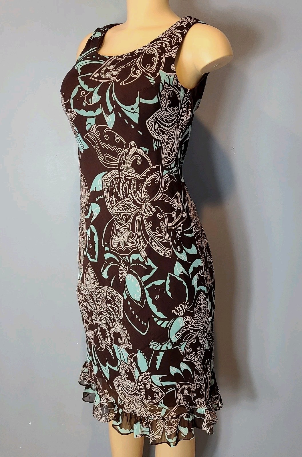 Vtg Expressions Y2K Retro Floral Dress Womens Sz Medium 90s Fairy Grunge Resort