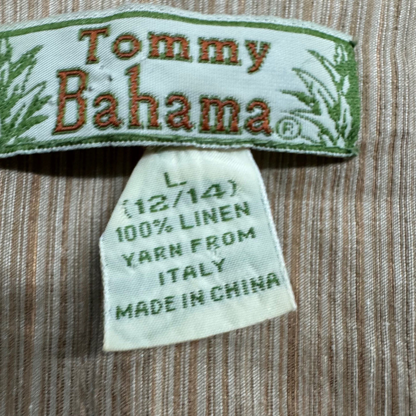 VTG Tommy Bahama Women’s Linen Button Cardigan S/L Retro Y2k Preppy Old Money
