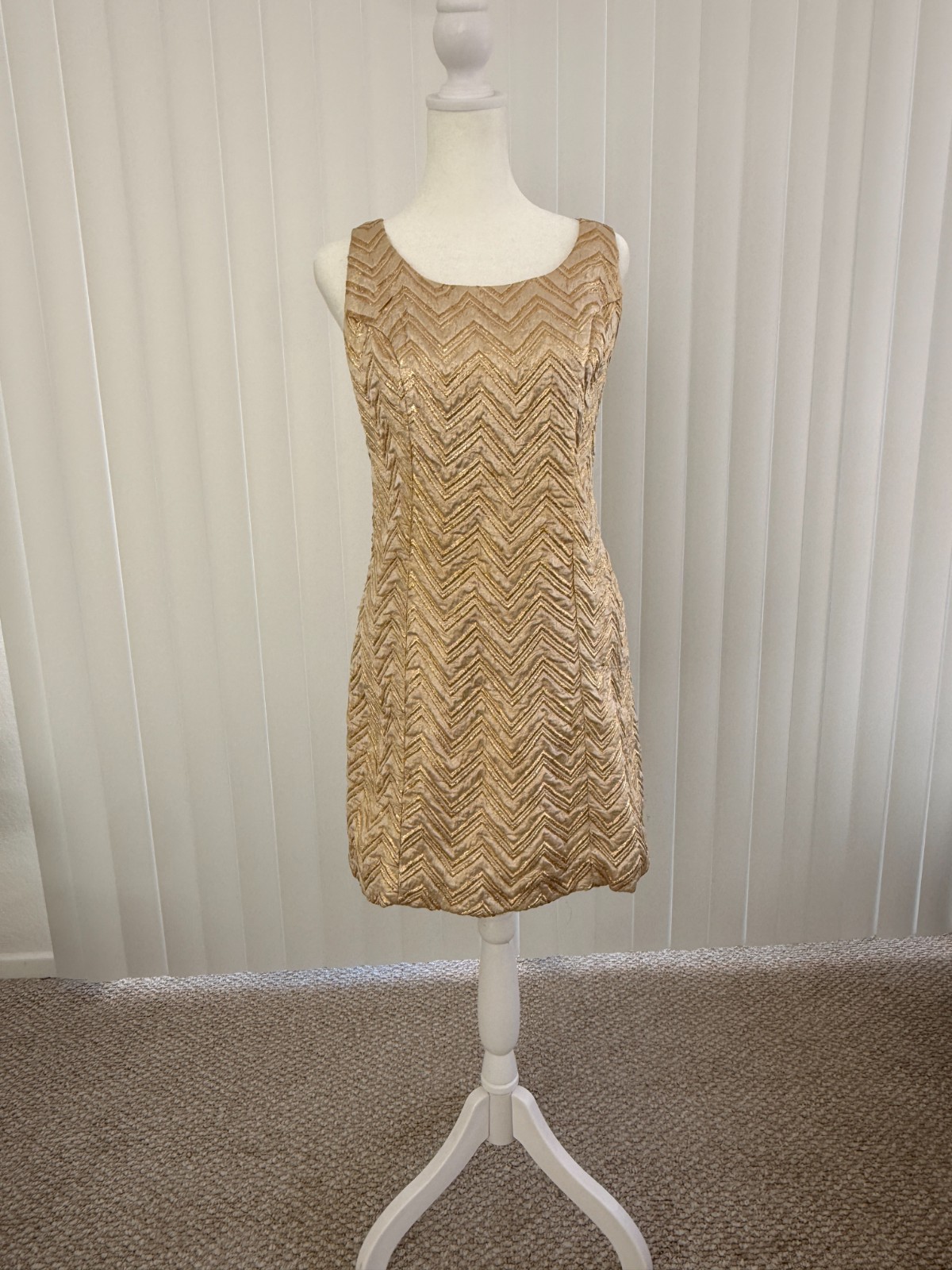 Vintage 1960’s Gold Go-Go Mod Mini Dress
