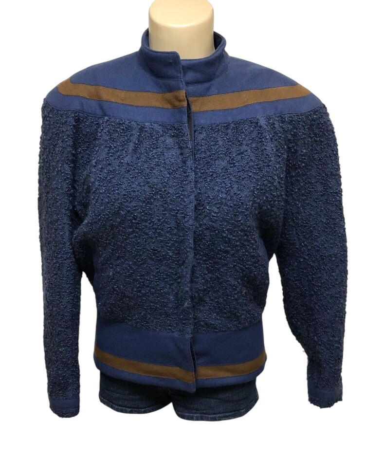 Gianni Versace Wool Alpaca Blend Bomber Jacket Size Small Womens Italian Vintage