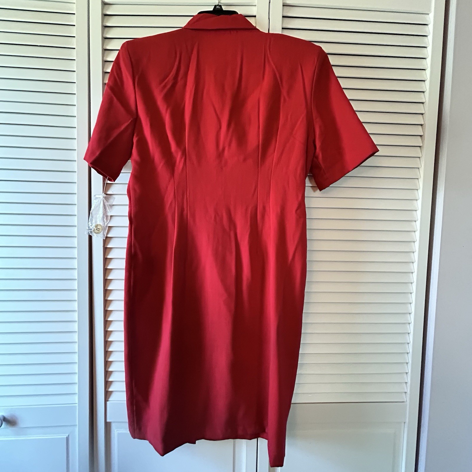 VTG impressions Dressses Red Button Down Fitted Dress 16 NWOT (w Spare Button)