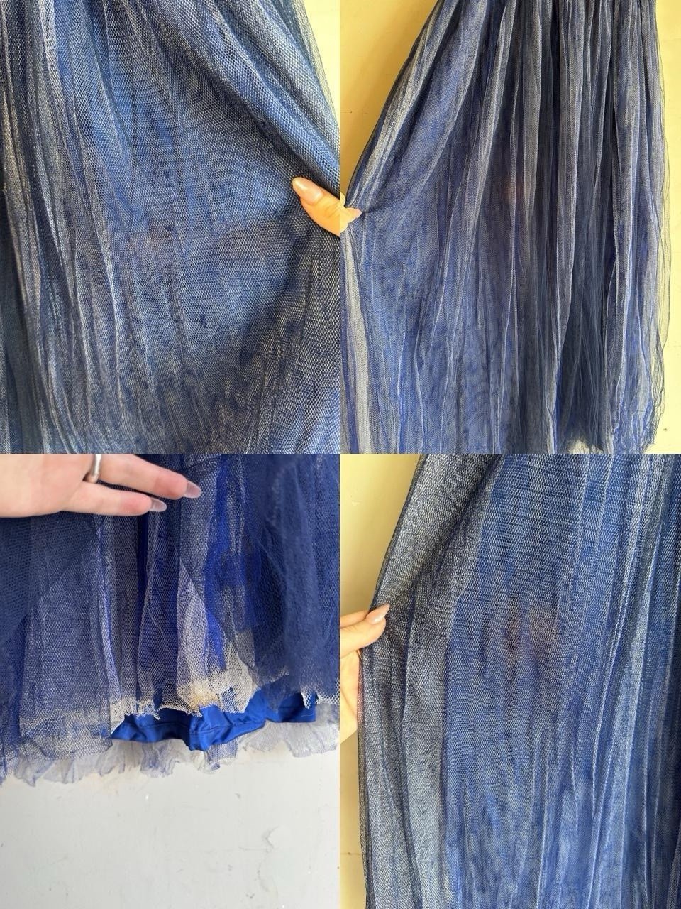 Vintage 40s silk velvet tulle bow dress