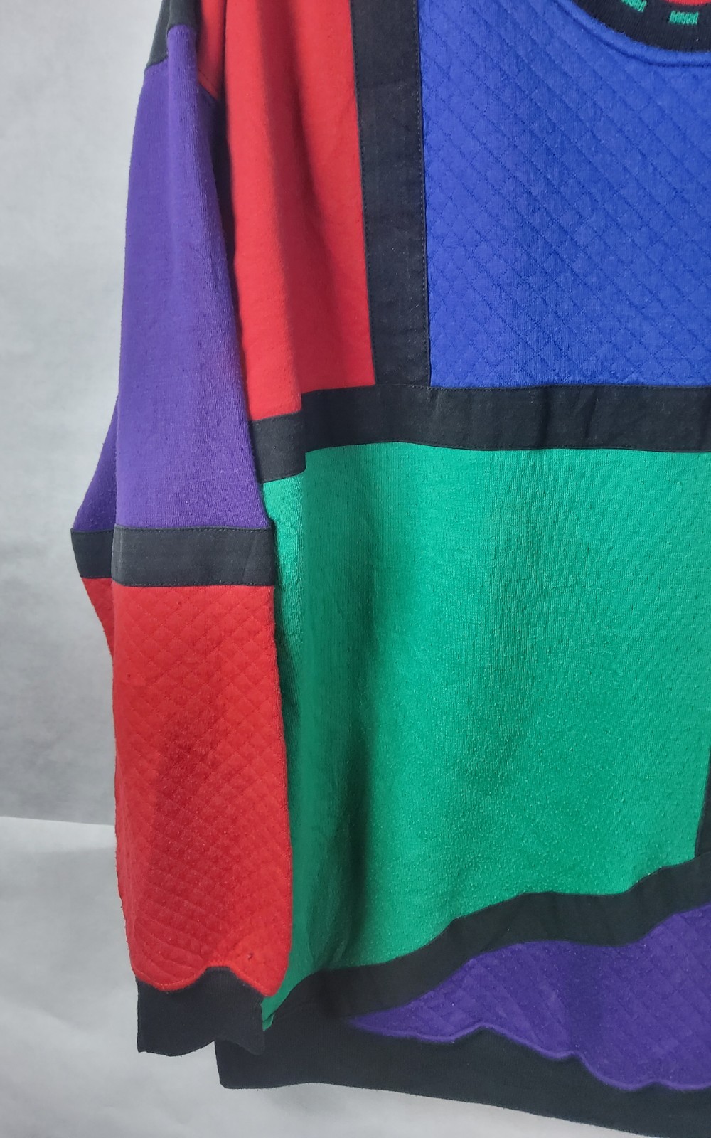 Vintage 80s Women’s Blast Color Block Sweatshirt Size Medium School Preppy Retro