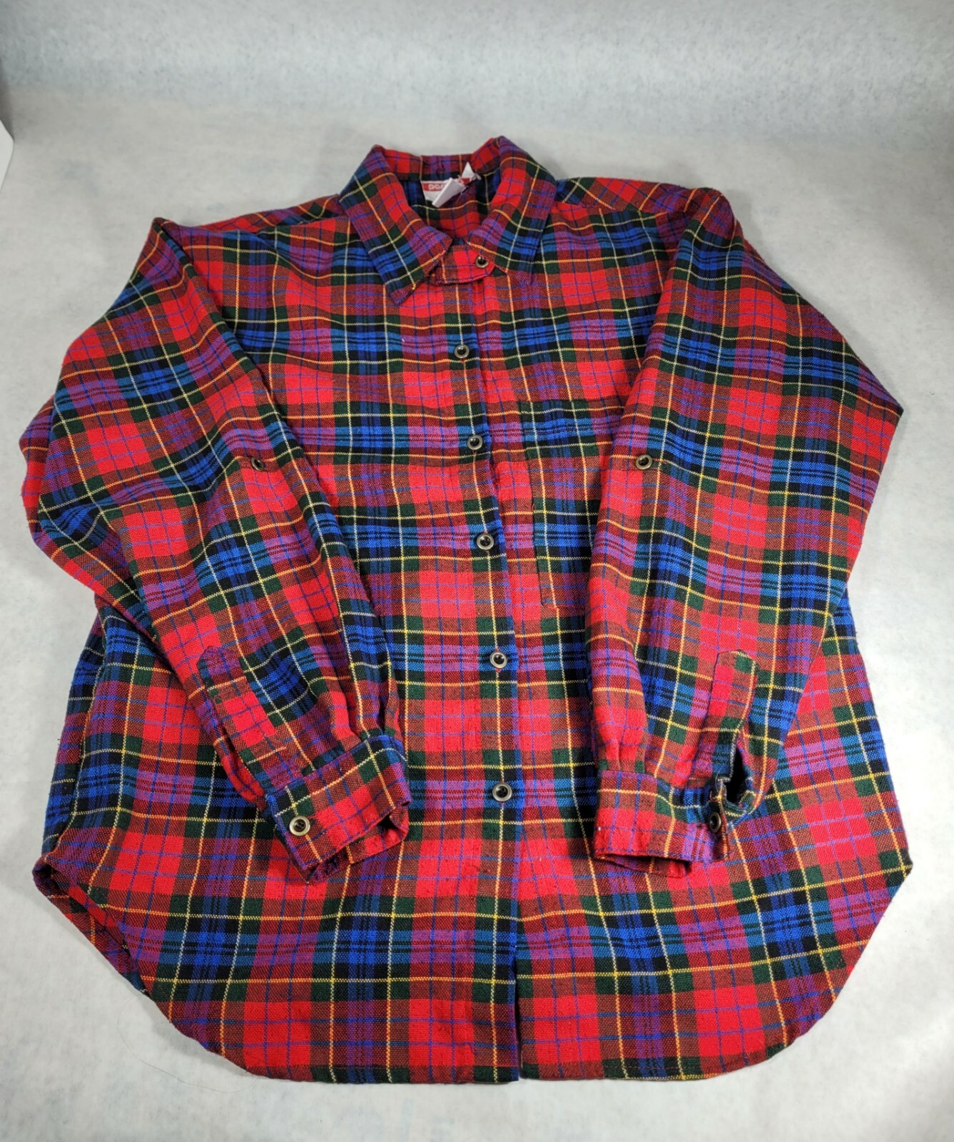 Vintage Parcours by TanJay Plaid Polyester/Cotton Shirt Blouse Top Size 10