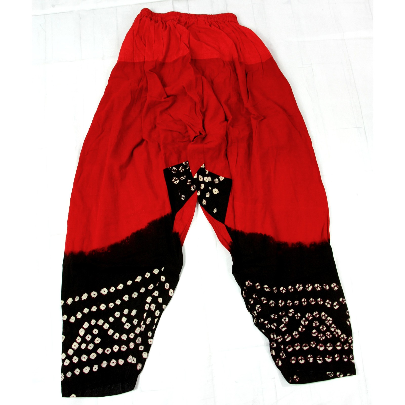 Vintage Handmade Tie Dye Baggy Genie Elastic Waist Cotton Lounge Pants S 1990s