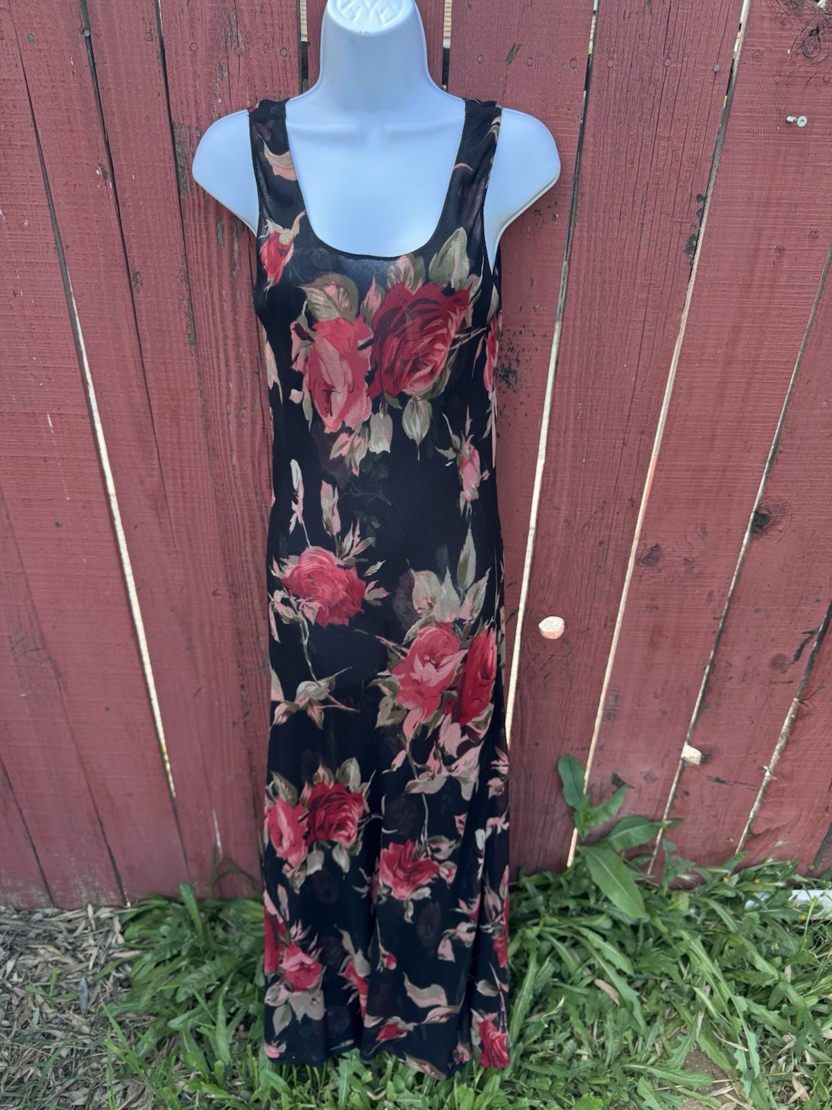 Vintage 90s Floral Maxi Slip Dress Whimsigoth Grunge Fairy Practical Magic Y2K