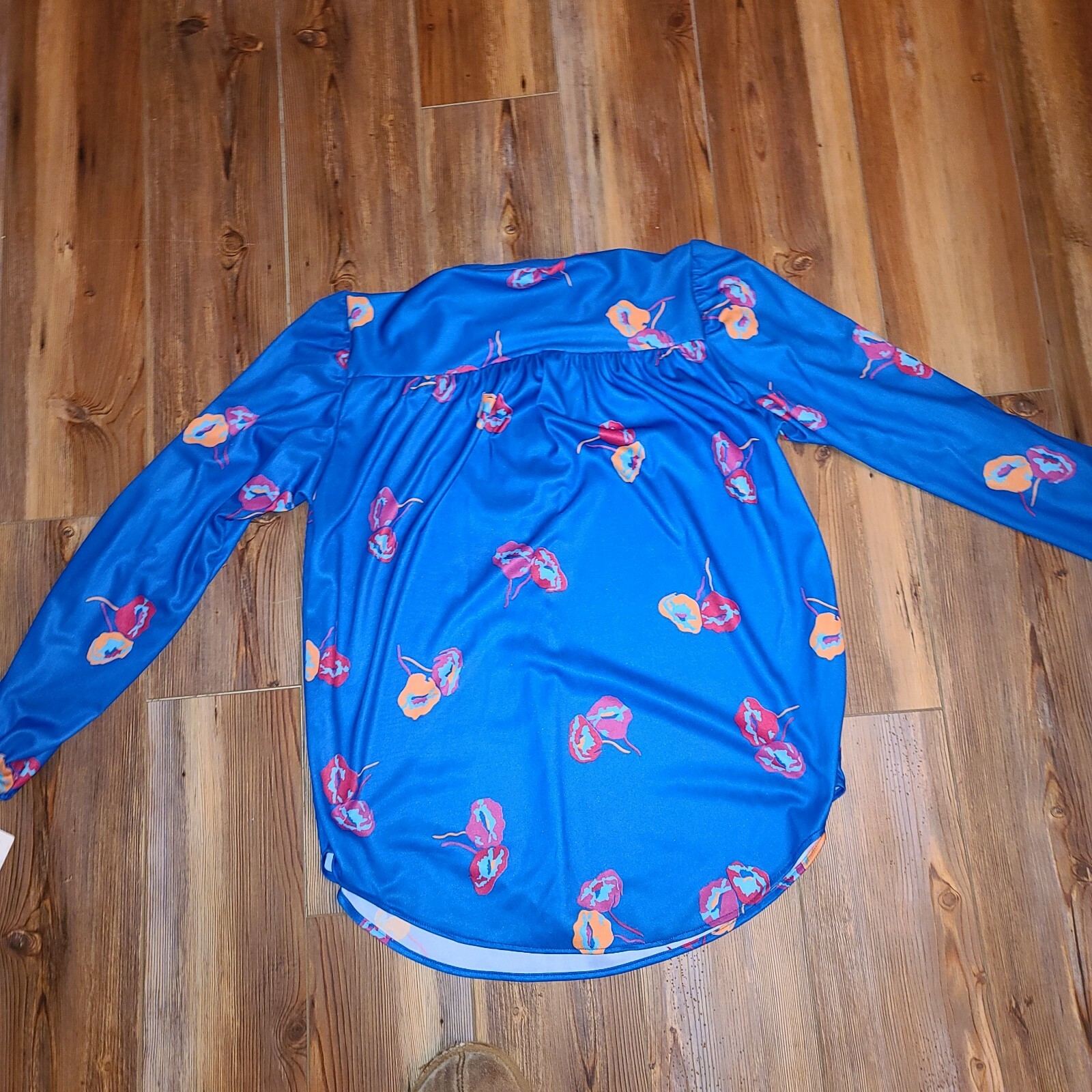 Vintage NOS Oak Hill 70’s Blue Floral Blouse