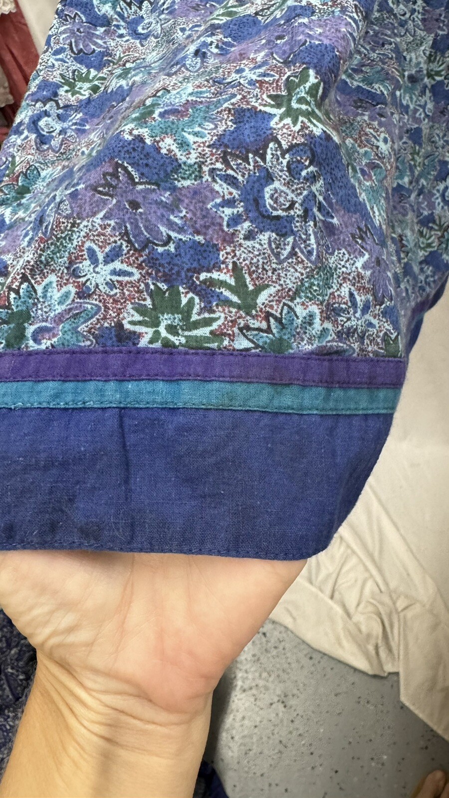 Rare Vintage phool Indian Cotton Dress Beaded Embroidery