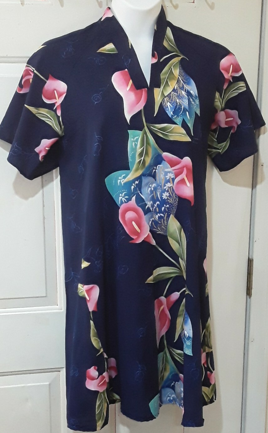 Vtg Women’s Muumuu Housedress, GREENCASTLE Floral Luau Kaftan Dress – Medium