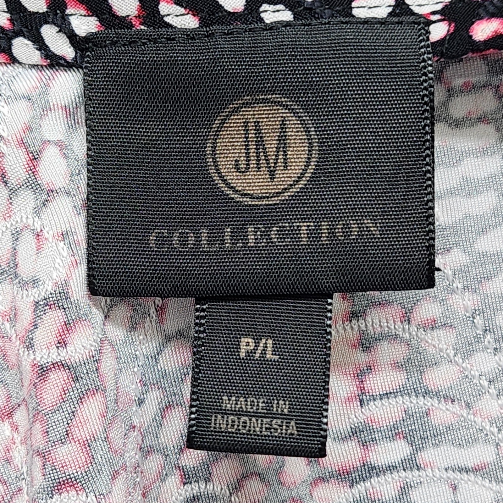 Vintage JM Collection Skirt Womens P/L PETITE Pink Black Pull On A-Line Midi