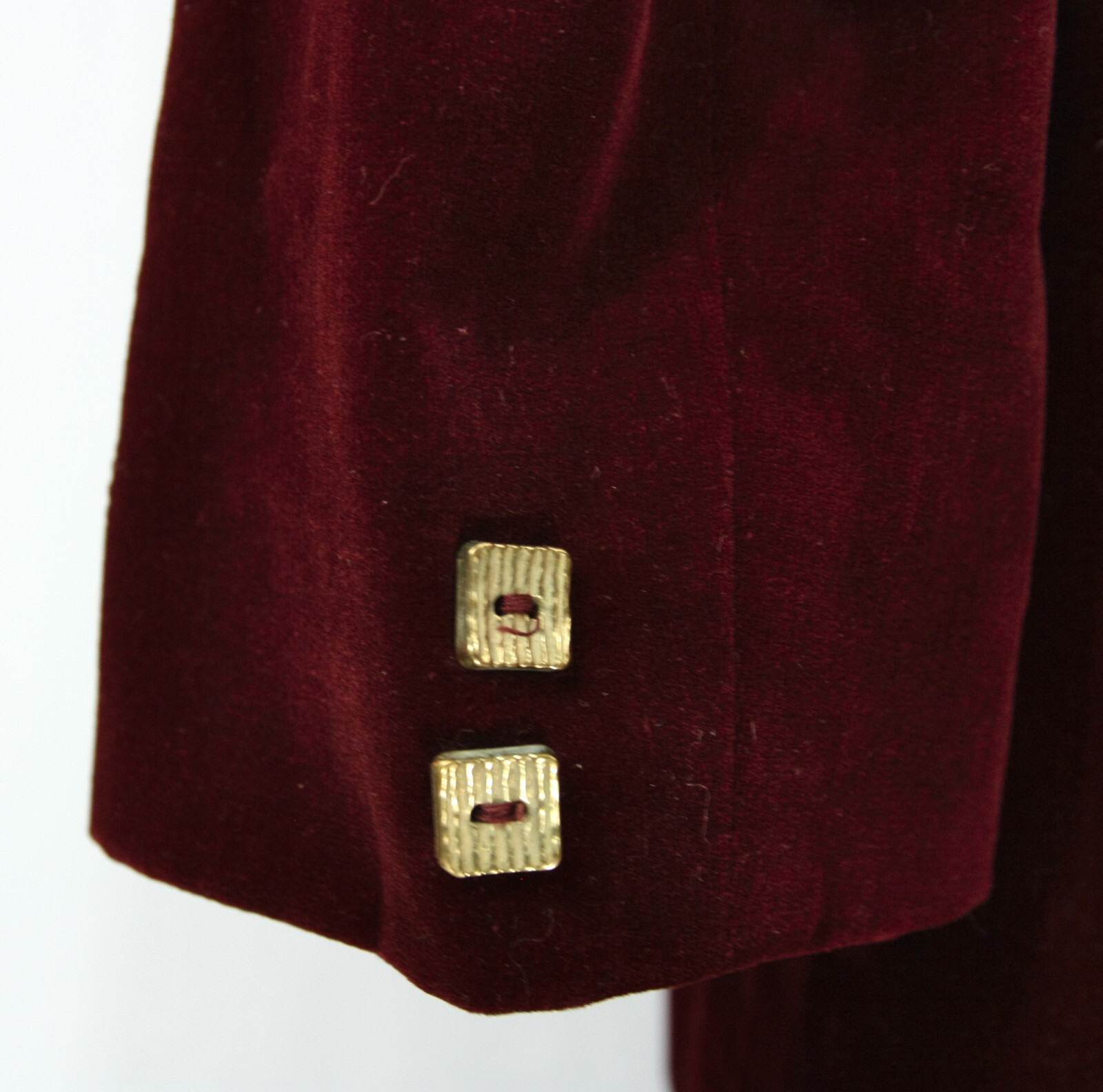 Vintage Anjac Needleman Mandarin Collar Velvet Skirt Suit Jacket Blazer S 1960s
