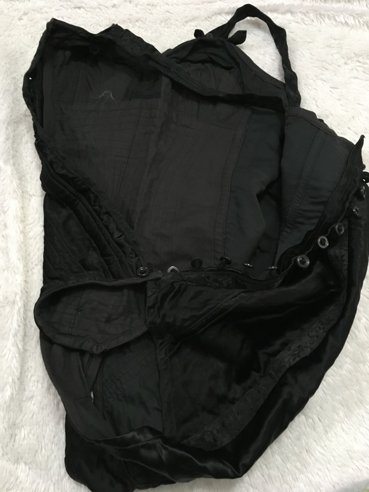 RARE Vtg Antique 20s 1930s? SATIN All in One Girdle Bodysuit Body Shaper BUTTONS