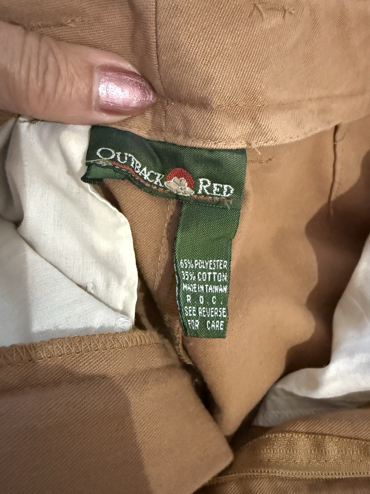 VINTAGE OUTBACK RED Women’s PLEATED Milky Brown Pants Size 8