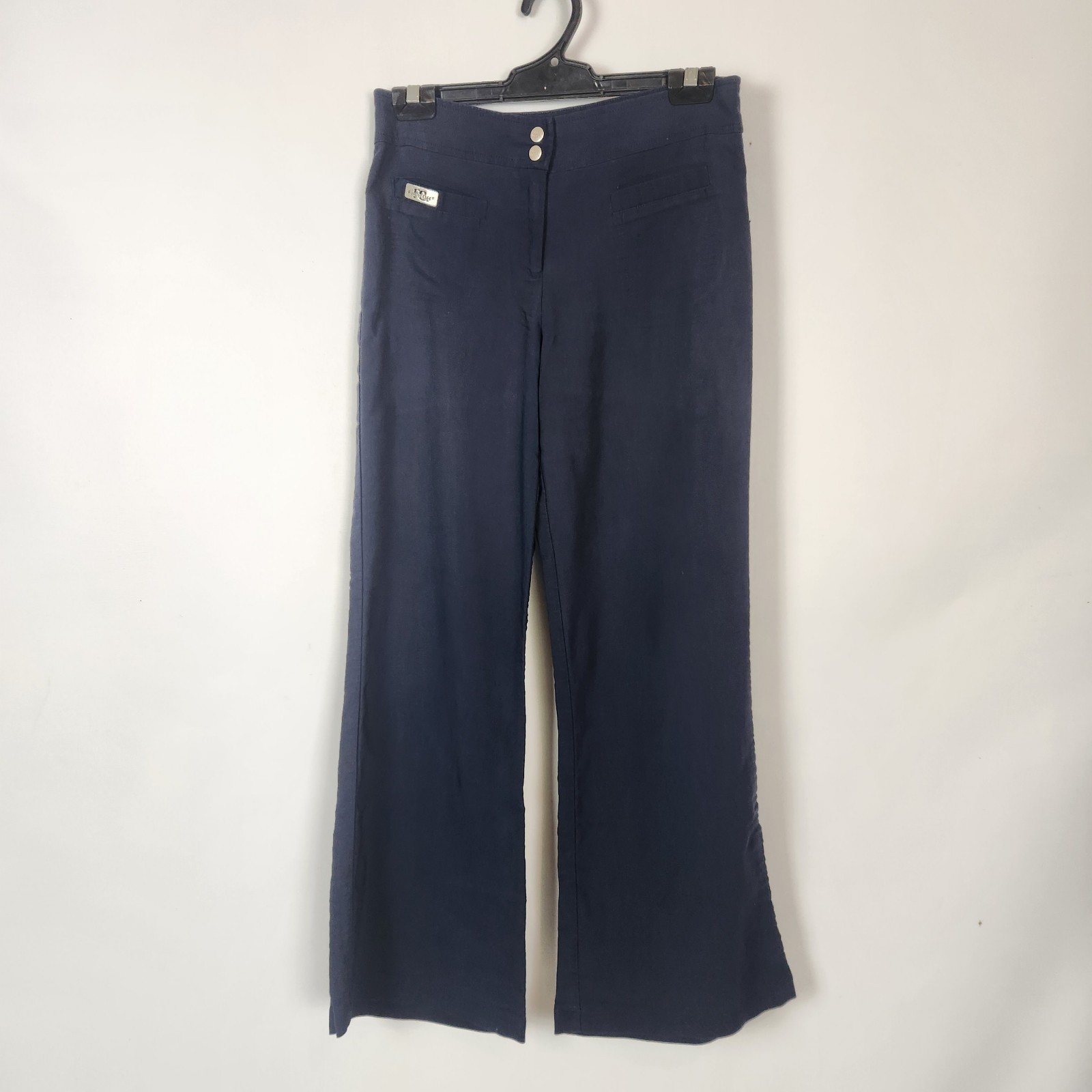 Face Off Y2K Flared Low Rise Blue Pants 10 Stretch Bell Bottoms Cyber punk Rave