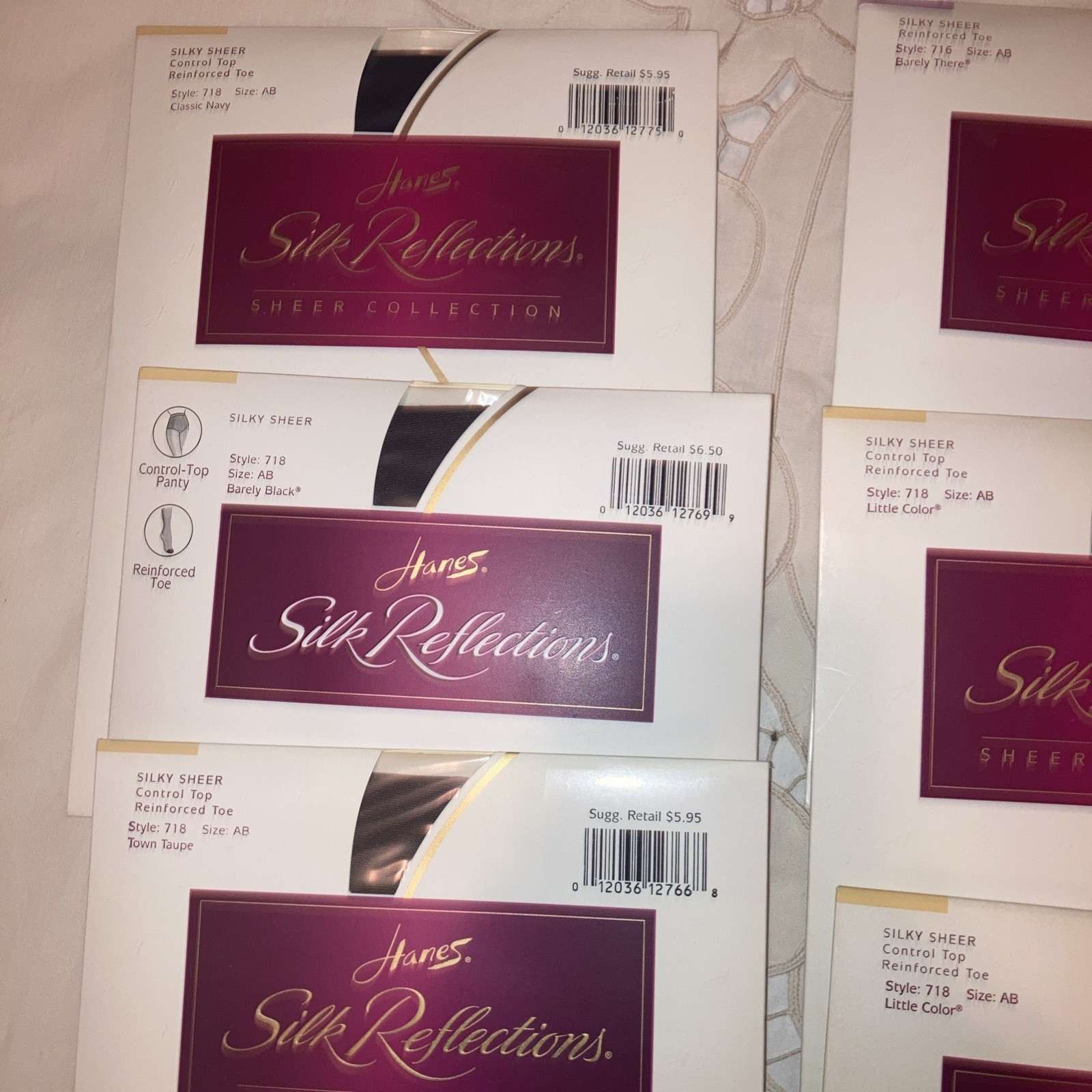NIP ‘96,’95,’98 7 Hanes Silk Reflections Control Top Pantyhose Stockings Size AB