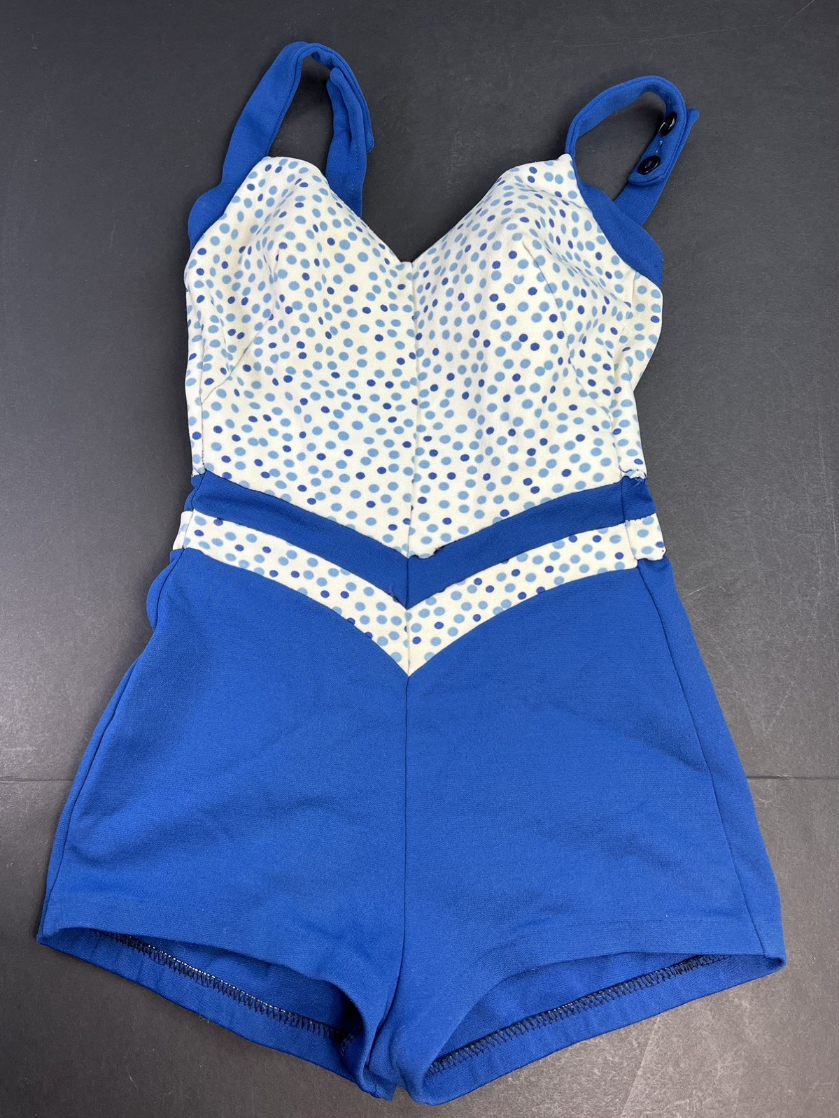 Vintage Robby Len One Piece Swimsuit Mod 60s 70s Pin Up Multicolor size 10/32