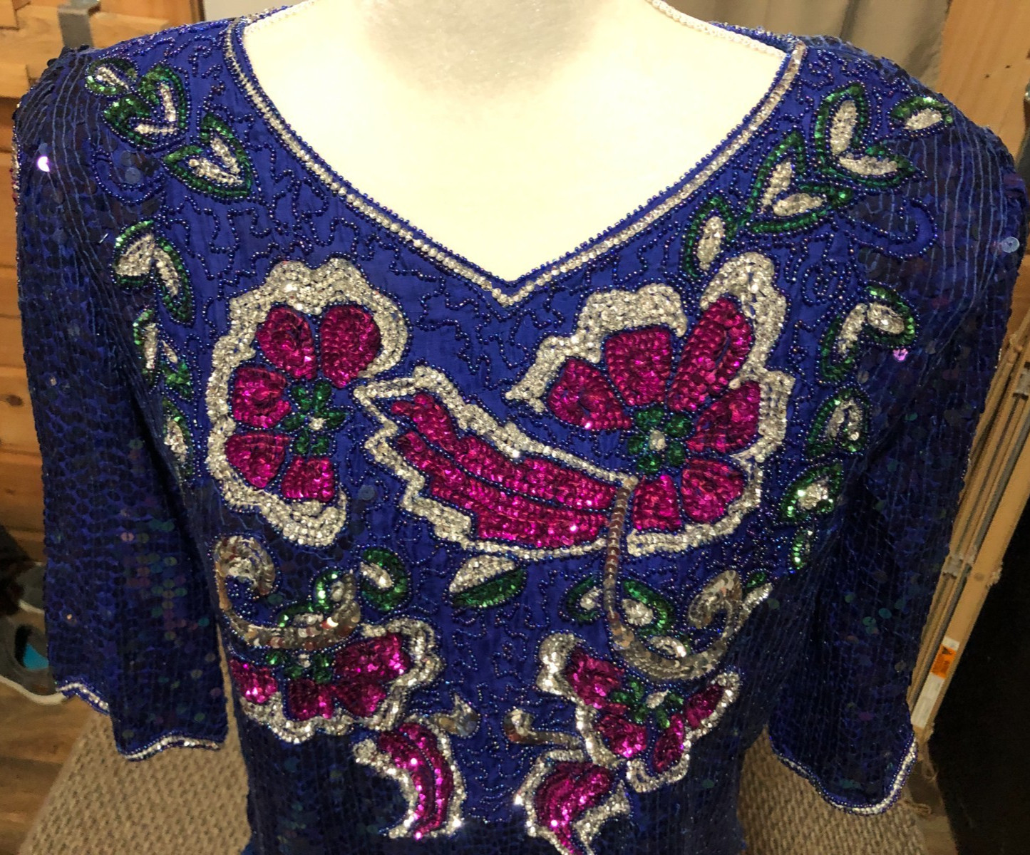 Elegagance brand by Anujan sequin beaded Dressy Evening Top sz S