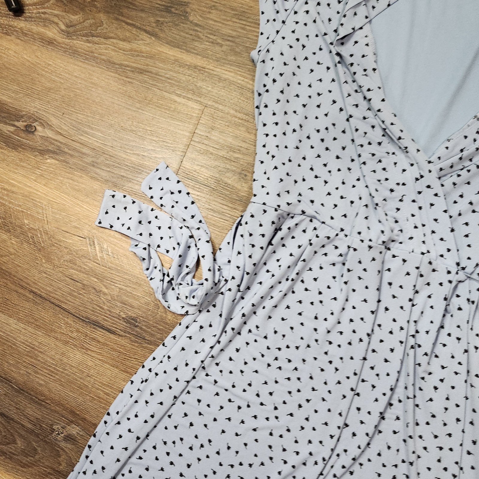 VTG LIZ CLAIBORNE PETITE Blue POLKA DOT Summer DRESS Size LARGE