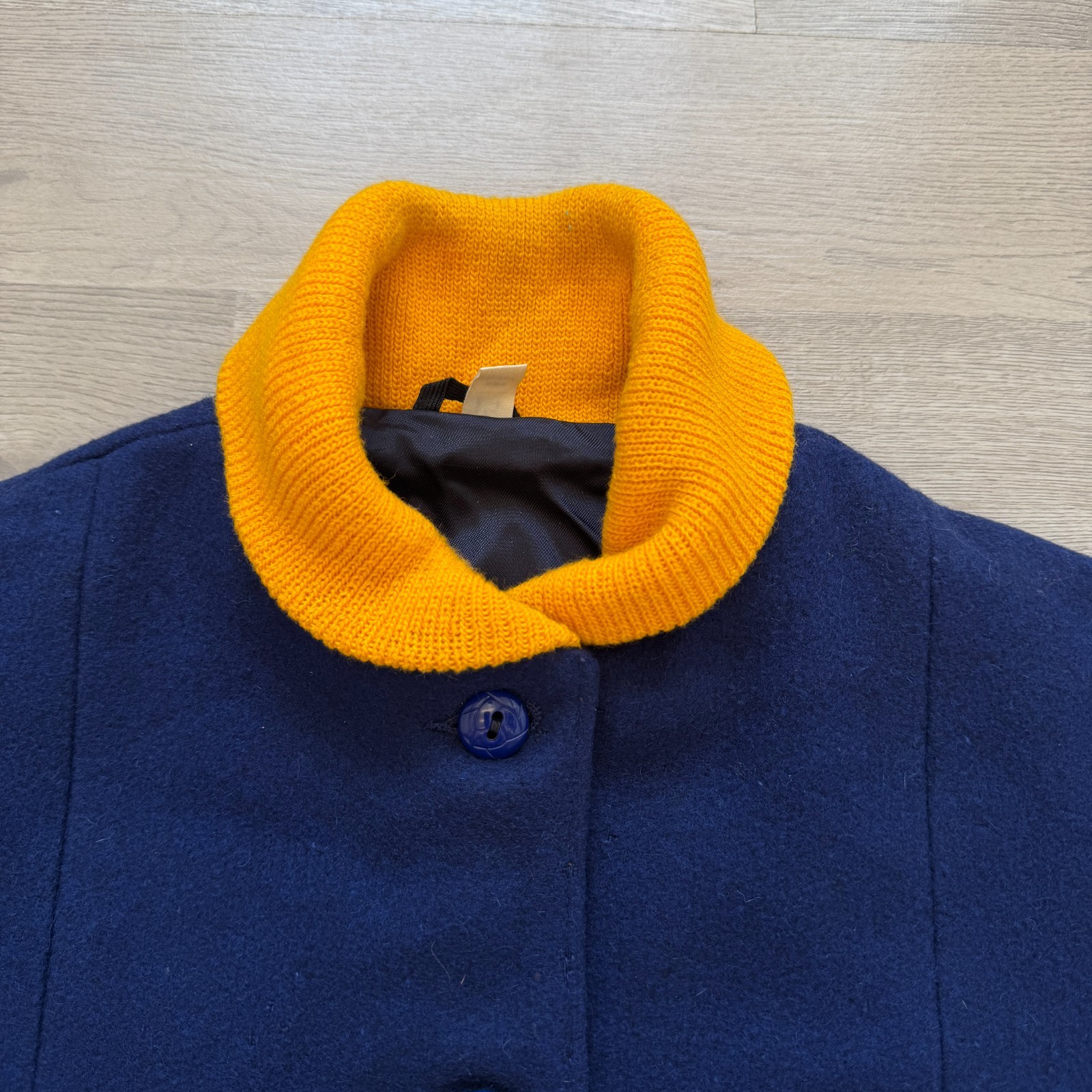 Vintage Butwin Varsity Jacket Wool Letterman Band Patch Blue Sz 14 S M USA