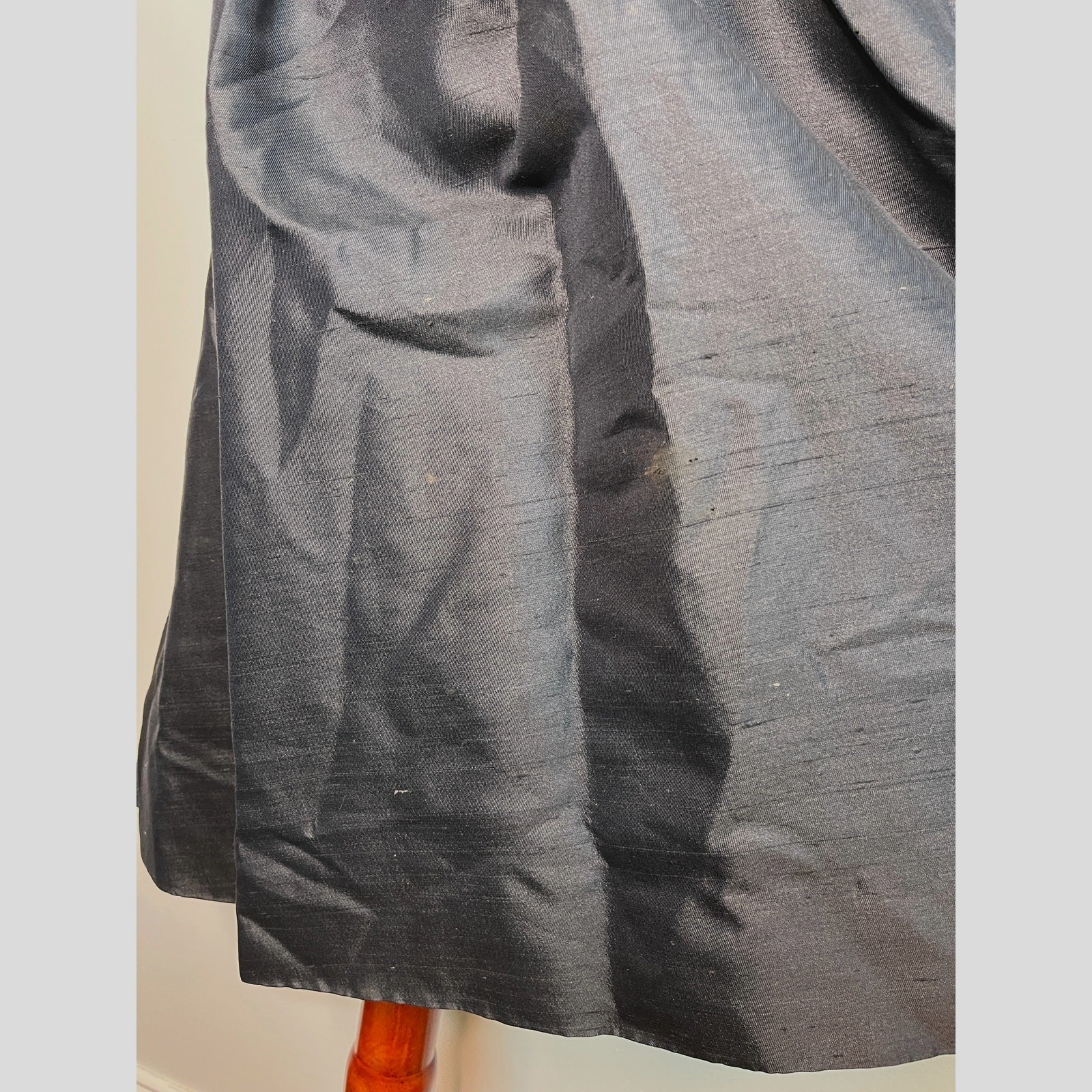 1950s Rare Christian Dior Black Silk Couture Bows New Look Old Money Tea Dress M