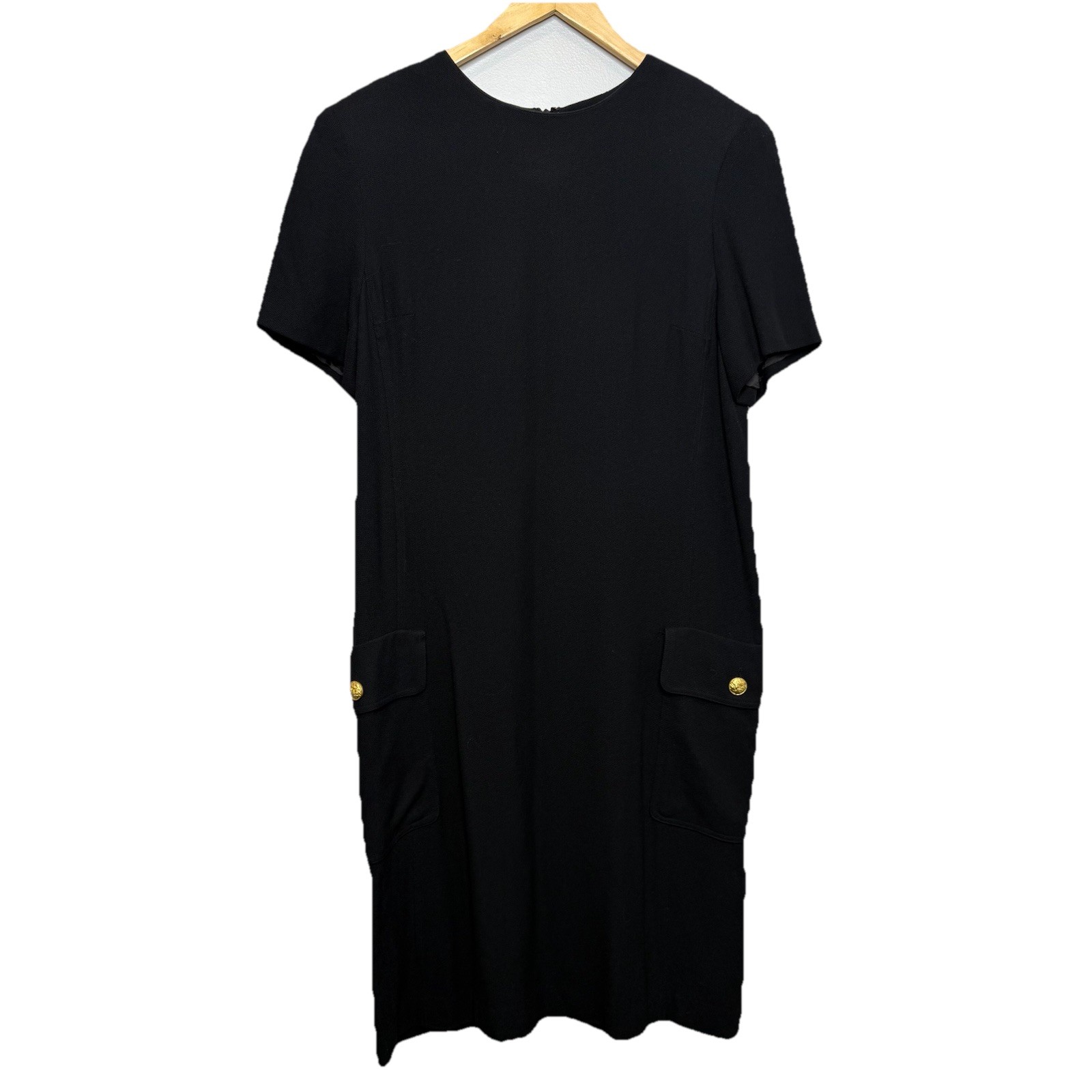 Vintage Robert Riel New York Saks Fifth Avenue Black Shift Dress Size 12