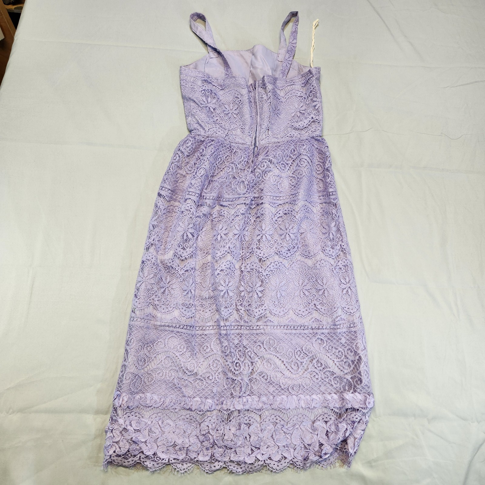 Vintage 1960’s Jo Ed Sophisticates Lace Lilac Womens Dress Extra Small XS Petite