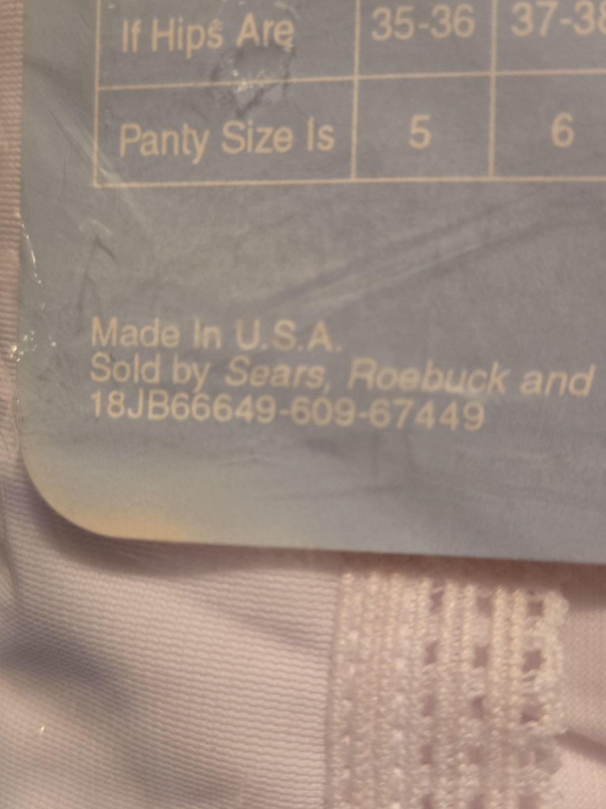 Vintage Sears „Blue Package Panties” Sz 9 White 100% Acetate Tricot 3-Pack NOS