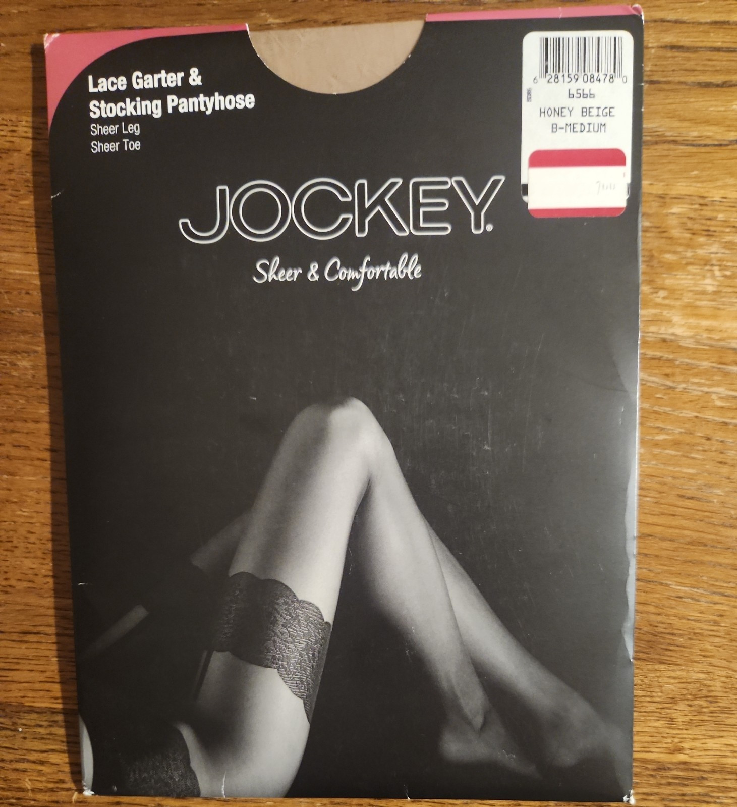 Jockey Rare Lace Garter & Stocking Pantyhose Medium Honey Beige