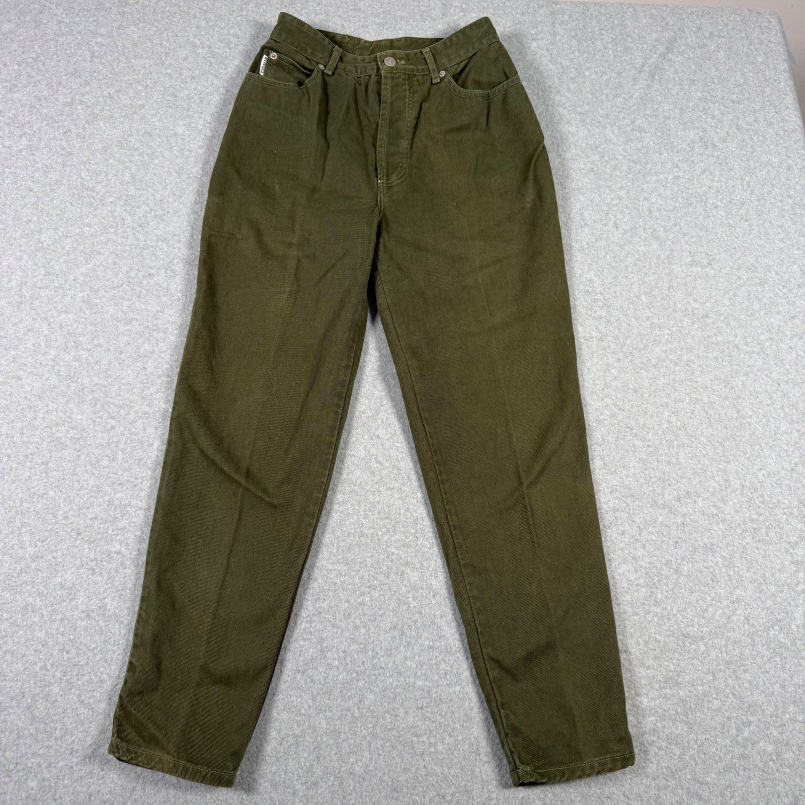 Vintage 90s Bongo Gene Montesano Olive Green High Waisted Tapered Jeans 9 USA