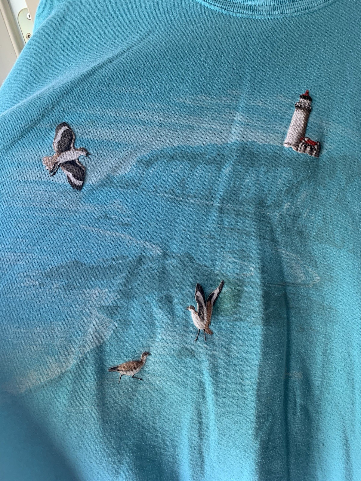 Vintage 90s Lighthouse Birds Sweatshirt Womens Size 1XL Morning Sun Brand