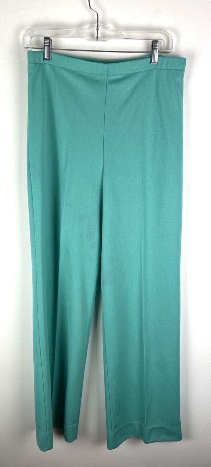 VTG Catalina Pants Size 12 Turquoise Pull on Elastic Waist USA 60s 70s 80s Retro