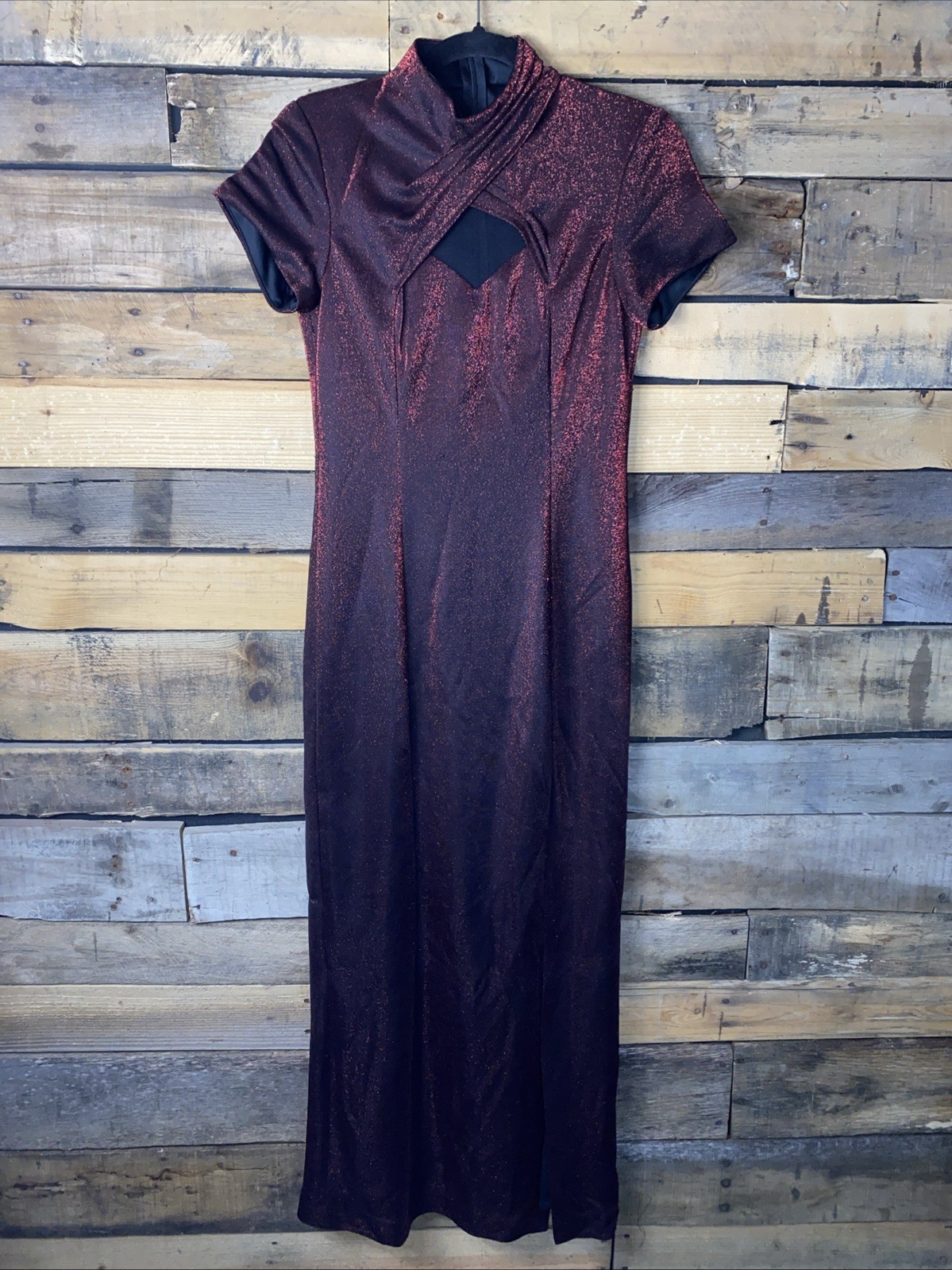 Y2K Vintage Arianna By Rachel Kaye dress red & black iridescent Sz 4P Gothcore