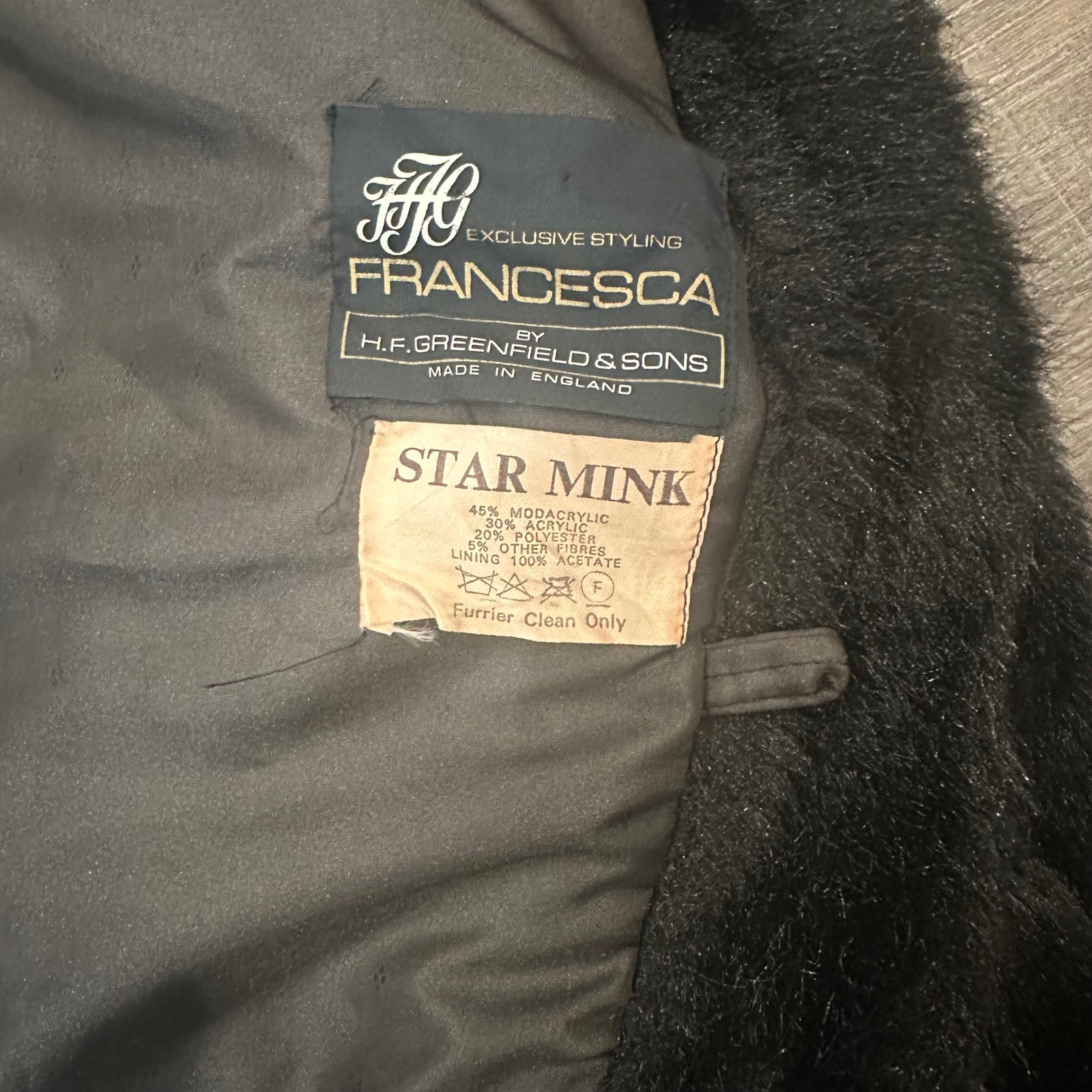 Vintage 80s FRANCESCA Faux Mink Fur Coat Full Length Mob Wife Glam Brown US 10