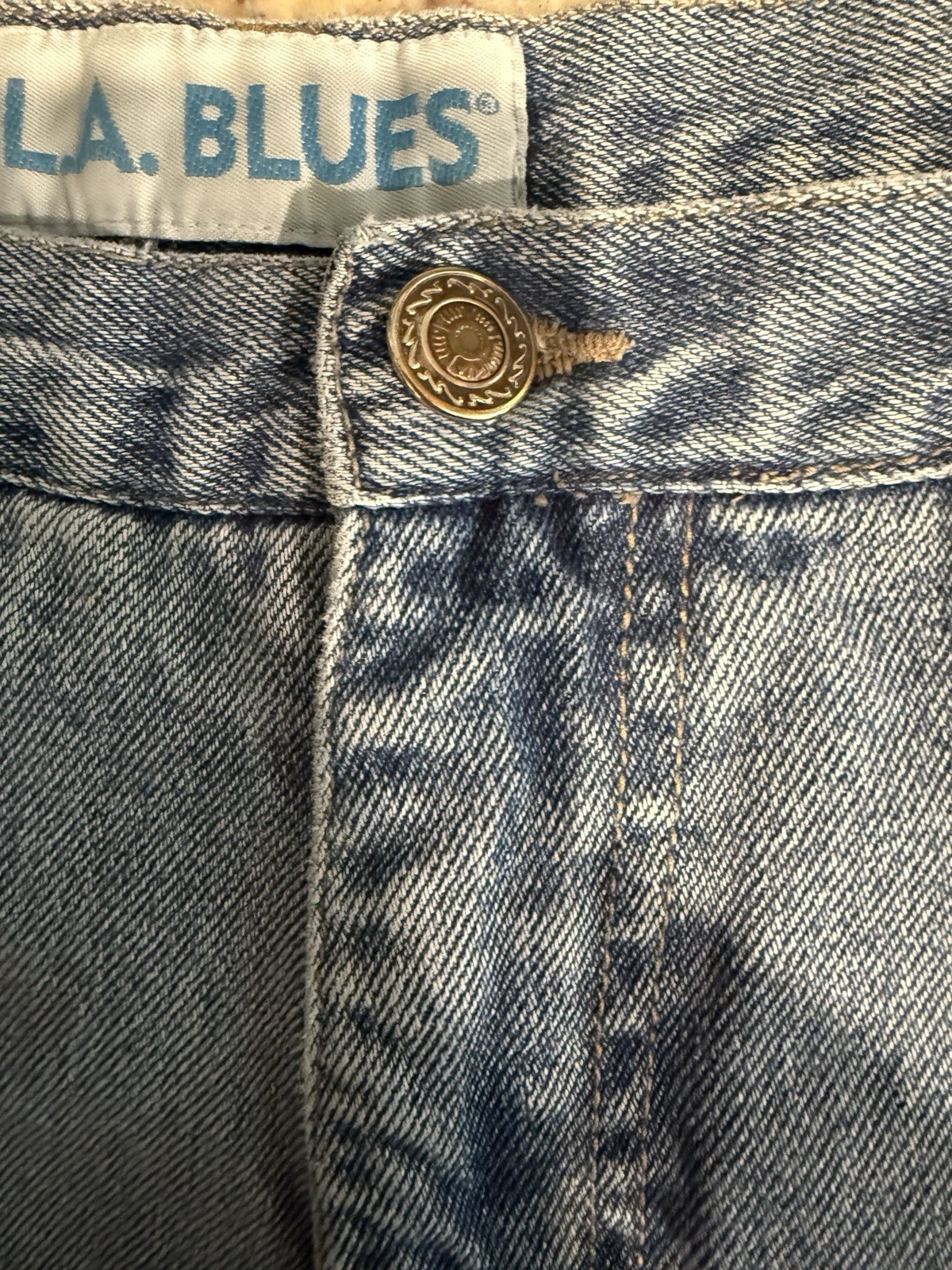 LA Blues Vintage 90s Mom Jeans High Rise 14 Cotton Cropped Tapered Leg 32×24