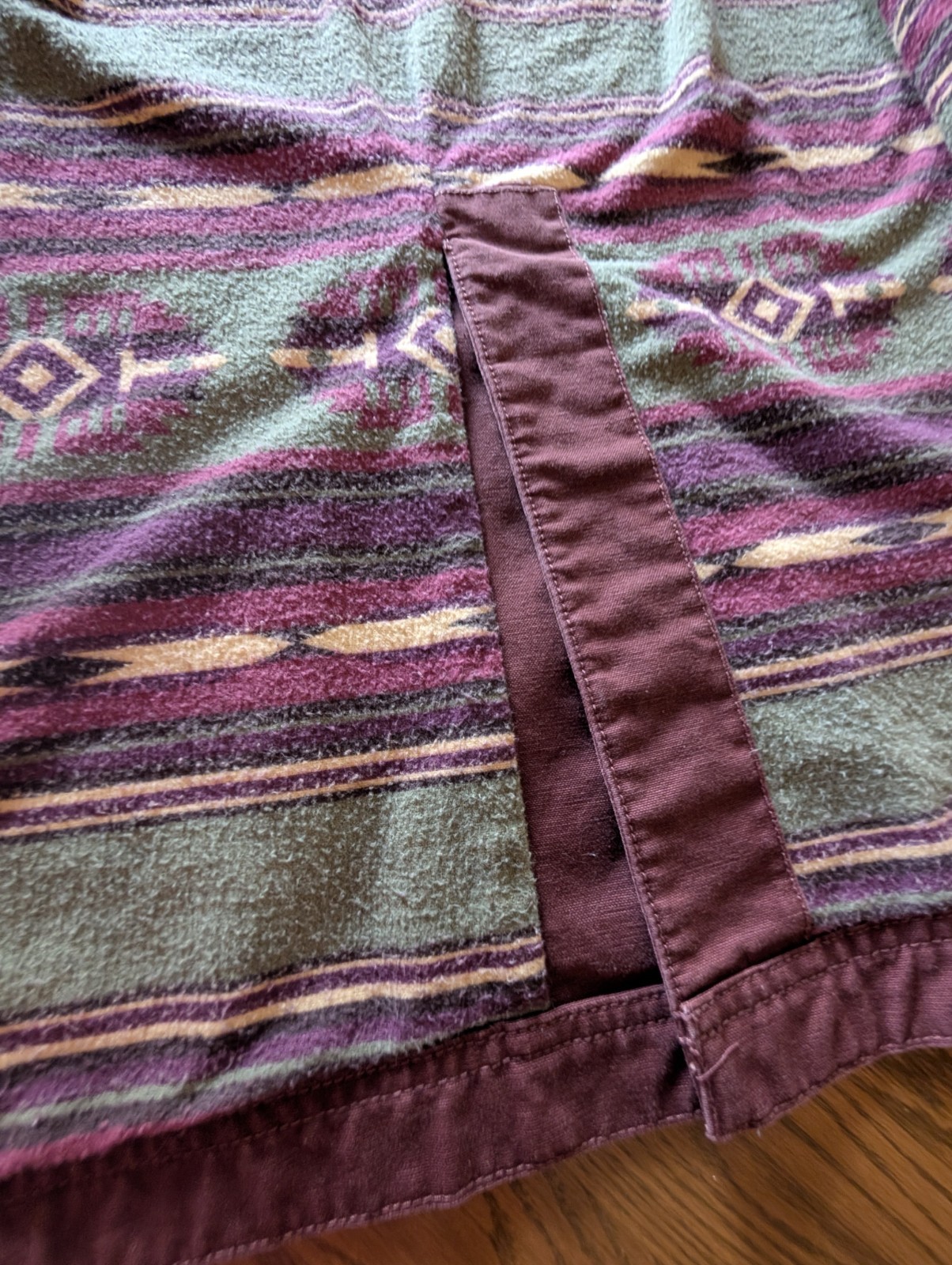 Vintage L.L. Bean Barn Duster Coat Canvas Corduroy Southwest Lined Burgundy XL