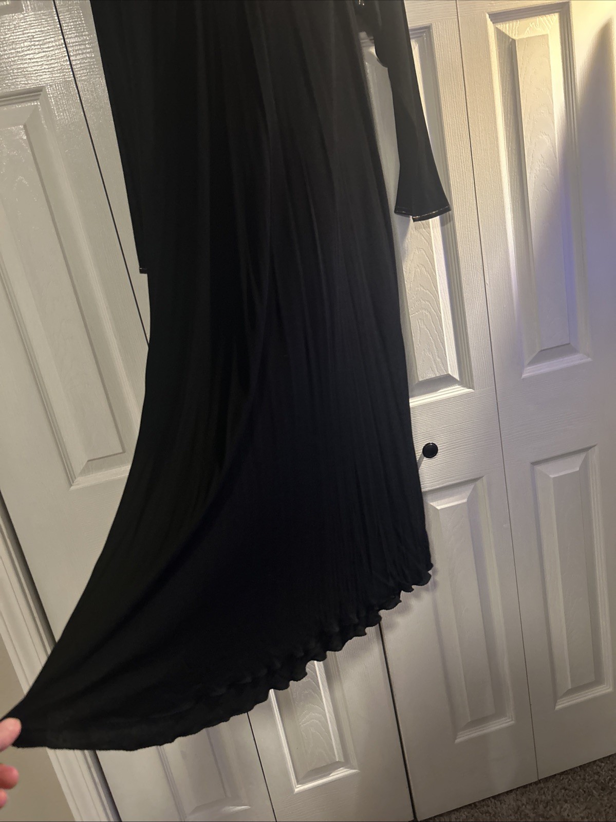 Vintage Janice Wainwright England Black Gold Viscose Dress Mesh US 10 UK 12