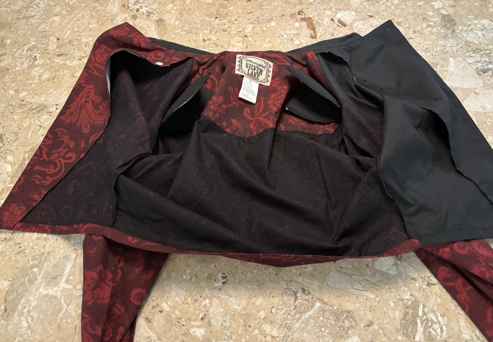 Vintage Wrangler Silver Lake Red and Black Western Top Shirt Sz Medium NOS