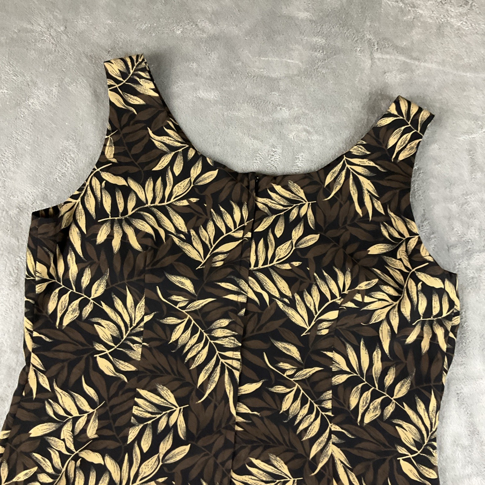 STUDIO I Black Floral Tropical Midi Sleeveless Dress Y2K 90s Travel Vacation 12