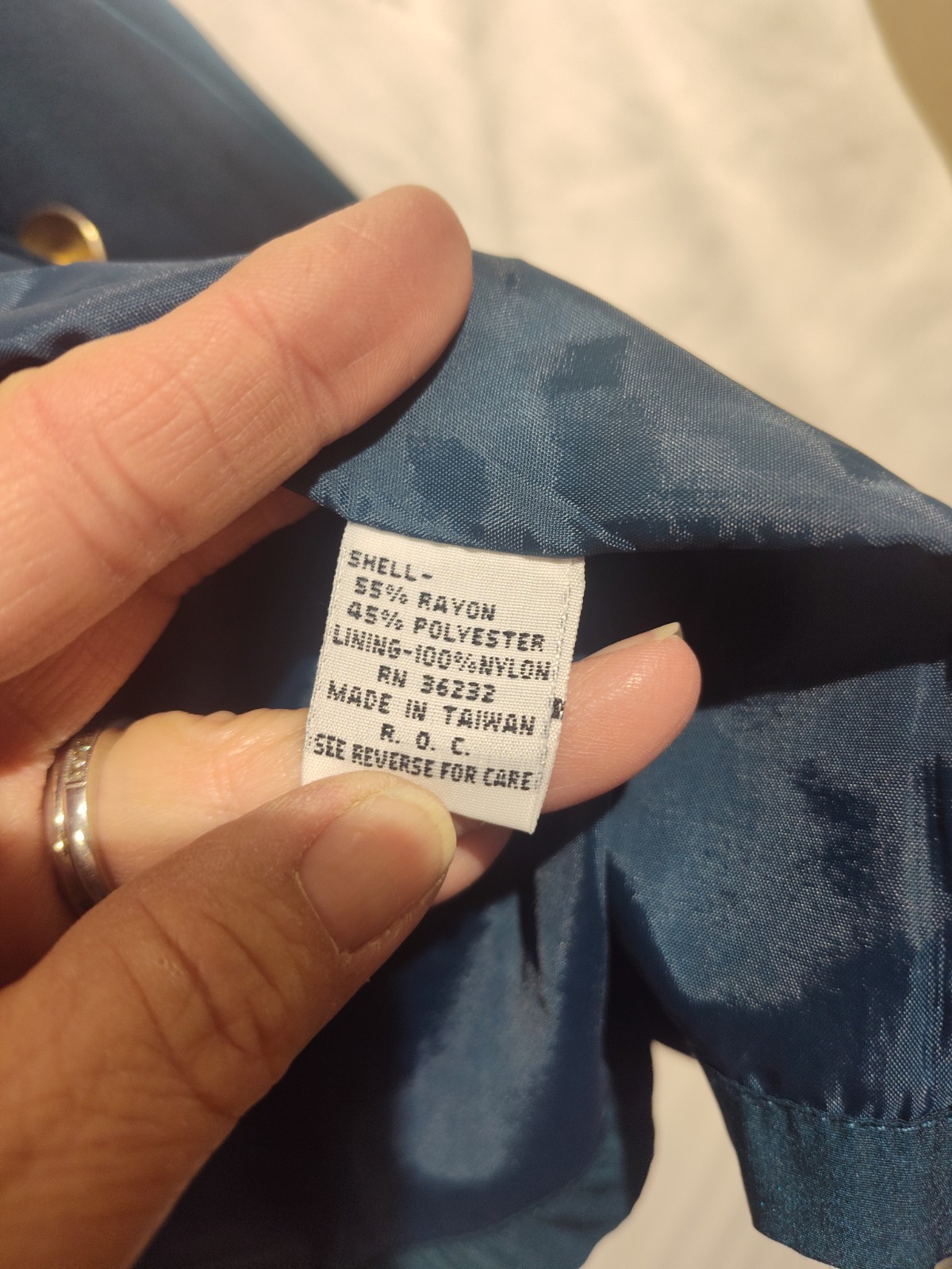VTG Gallery Sport Aqua Blue Green Sinched Waist and Gold Accent Jacket Size M