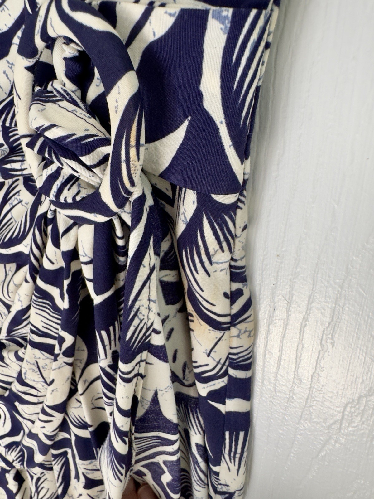 VTG Phoebe 80s 40s Style Sexy Sarong Skirt Hip Ruffle Tropical Print Dress 6